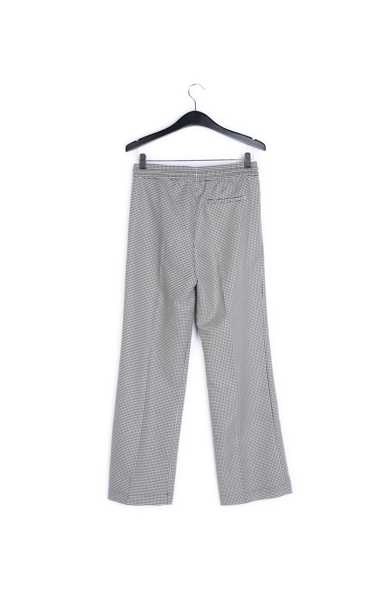 Black and off-white houndstooth pants with drawstring RE—SSENTIEL | Essentiel second hand