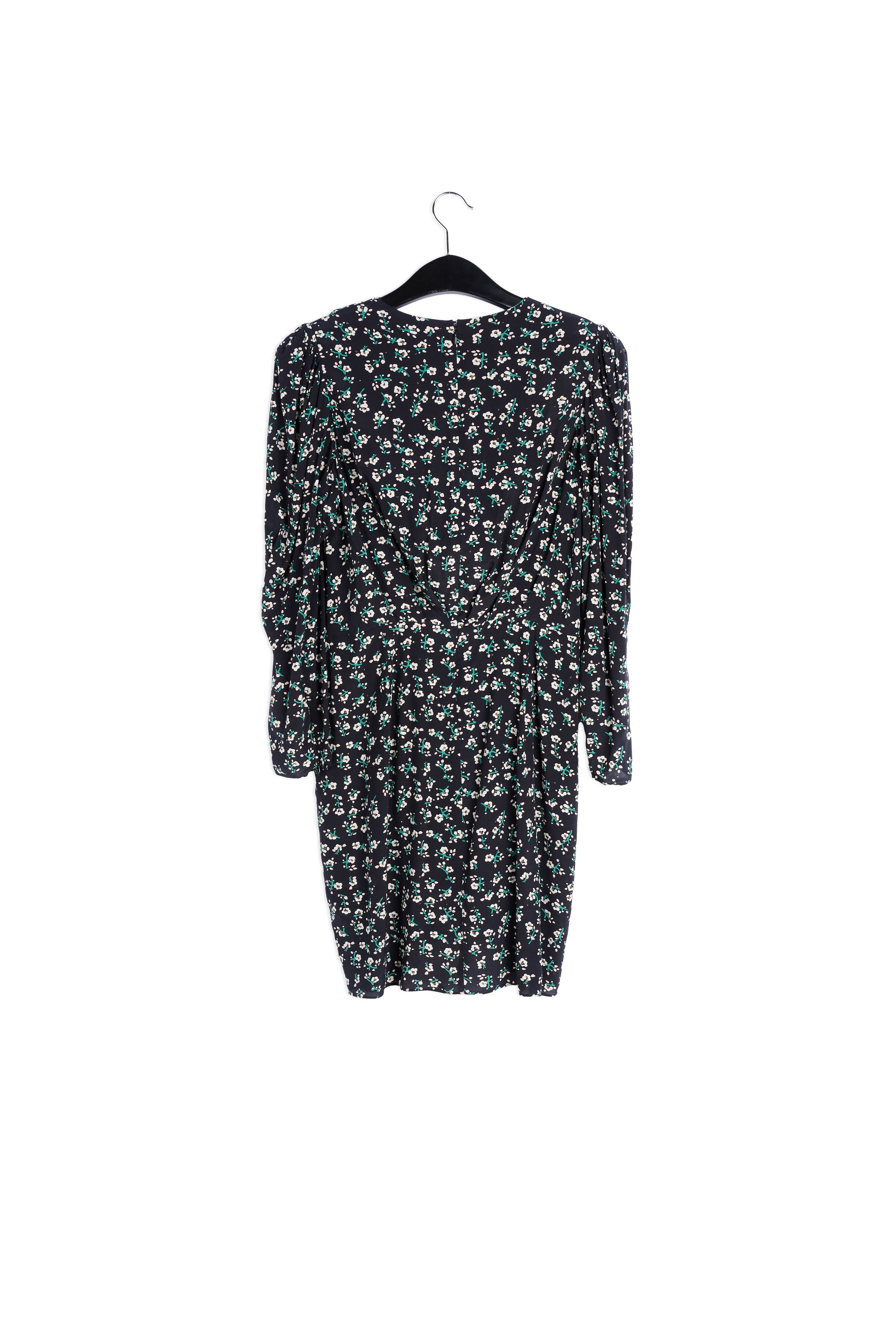 Black floral mini wrap dress RE—SSENTIEL | Essentiel second hand