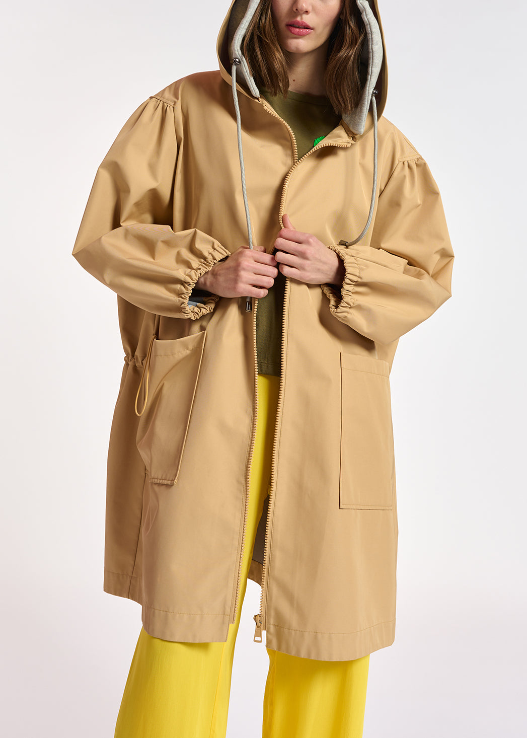 Beige hooded raincoat RE—SSENTIEL | Essentiel second hand