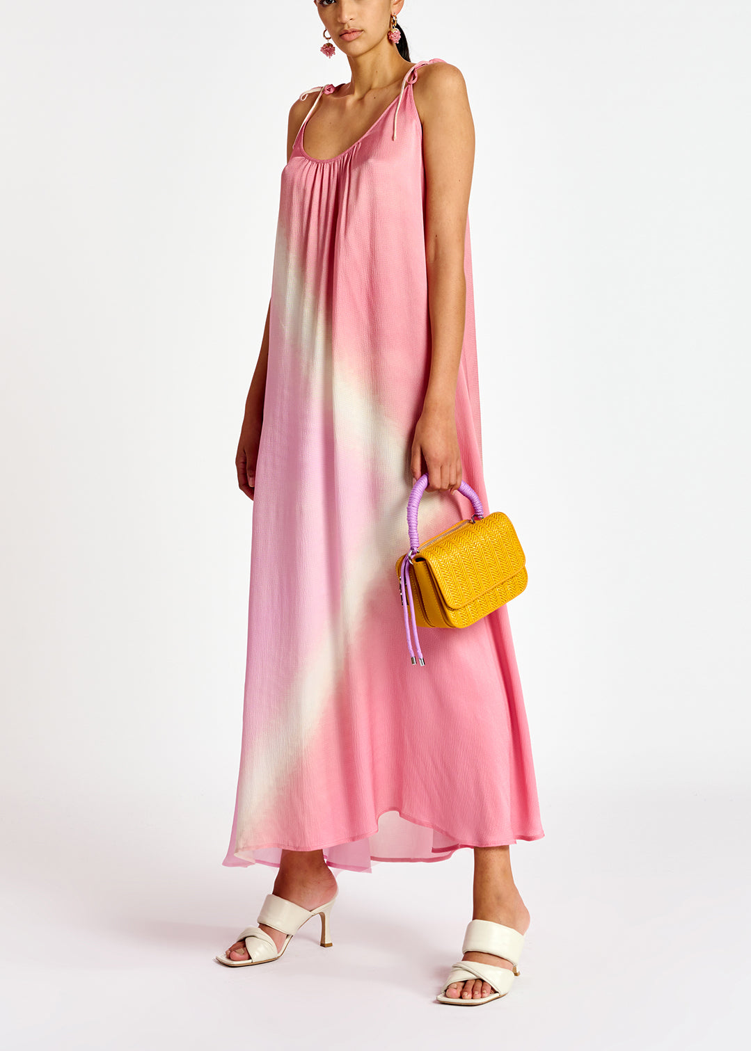 Light pink strappy tie-dye maxi dress RE—SSENTIEL | Essentiel second hand