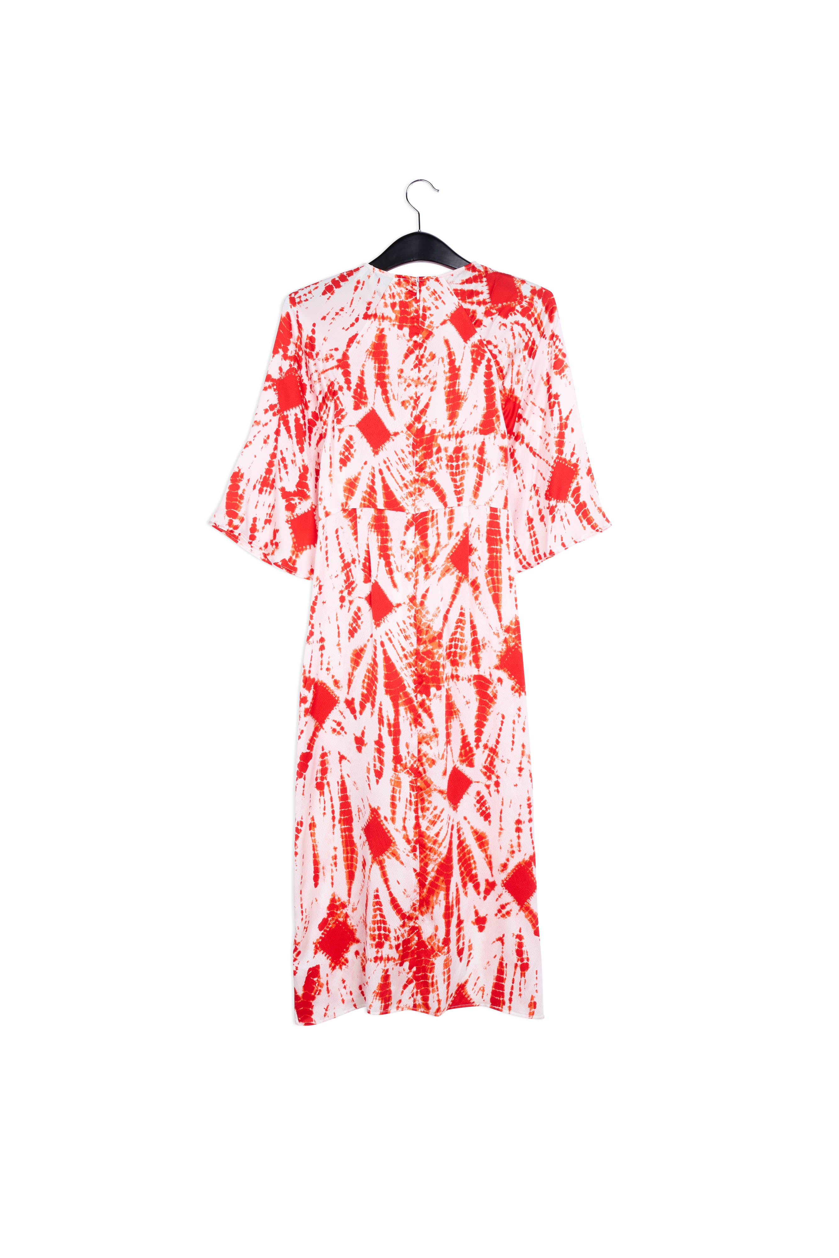 Robe midi en soie tie-dye blanc cassé et vert RE—SSENTIEL | Essentiel second hand