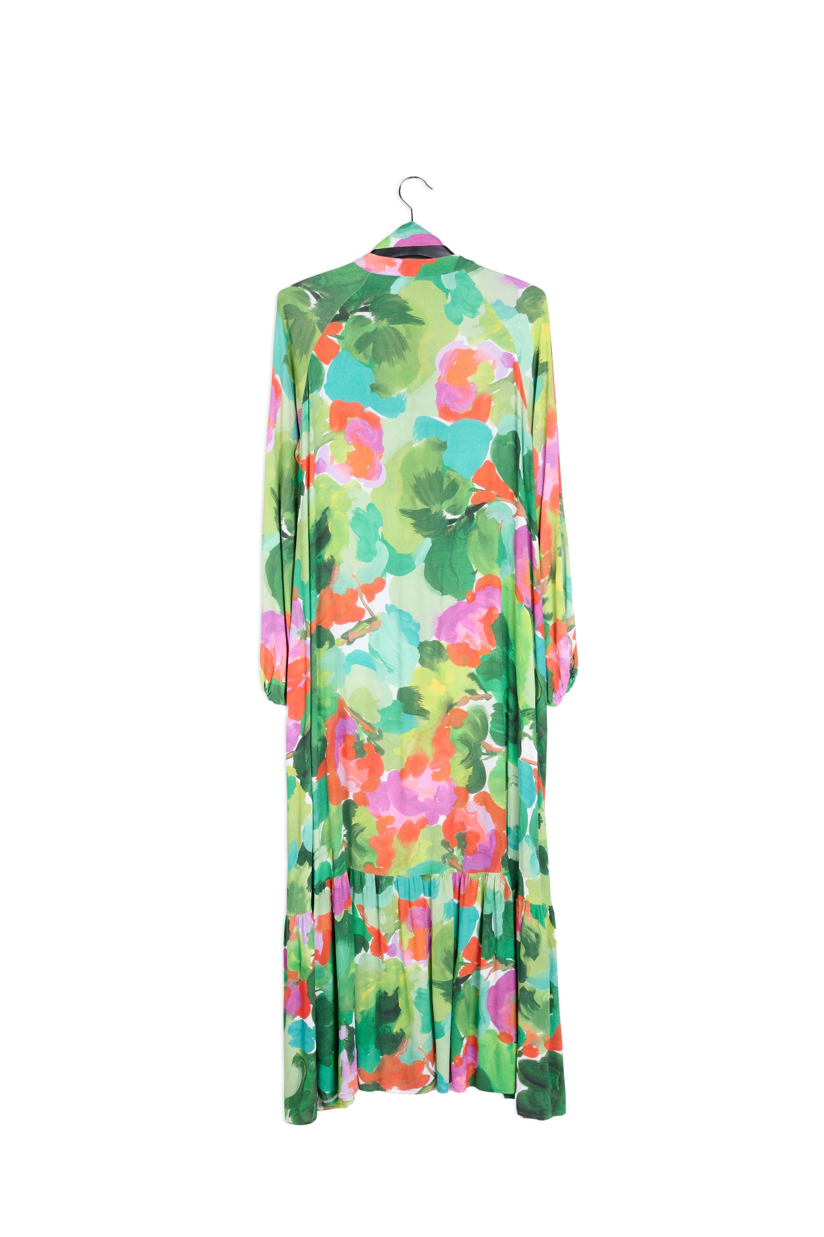 Green watercolor print maxi-length shirt dress RE—SSENTIEL | Essentiel second hand