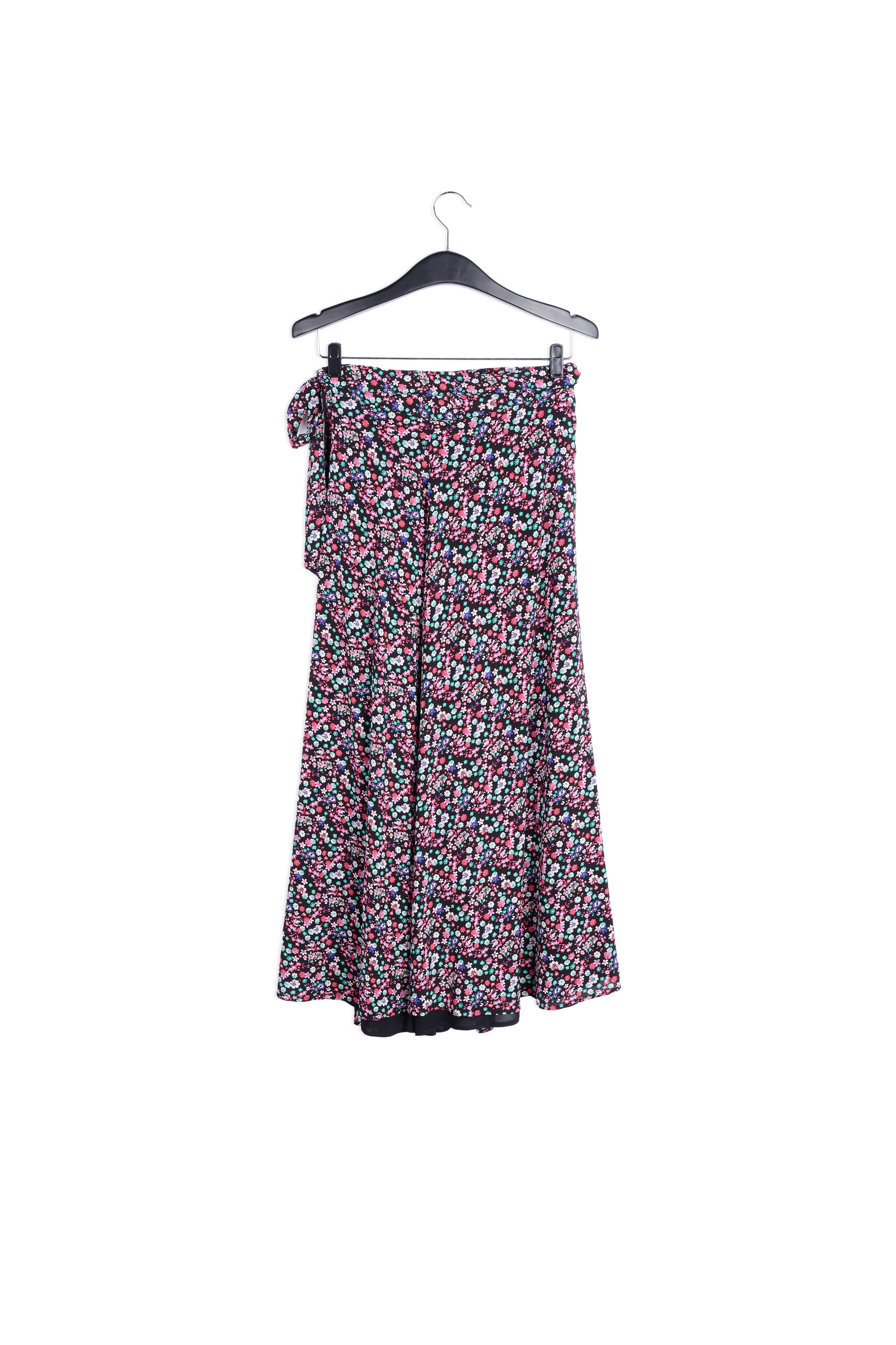 Jupe maxi noire cache-cœur à imprimé floral RE—SSENTIEL | Essentiel second hand