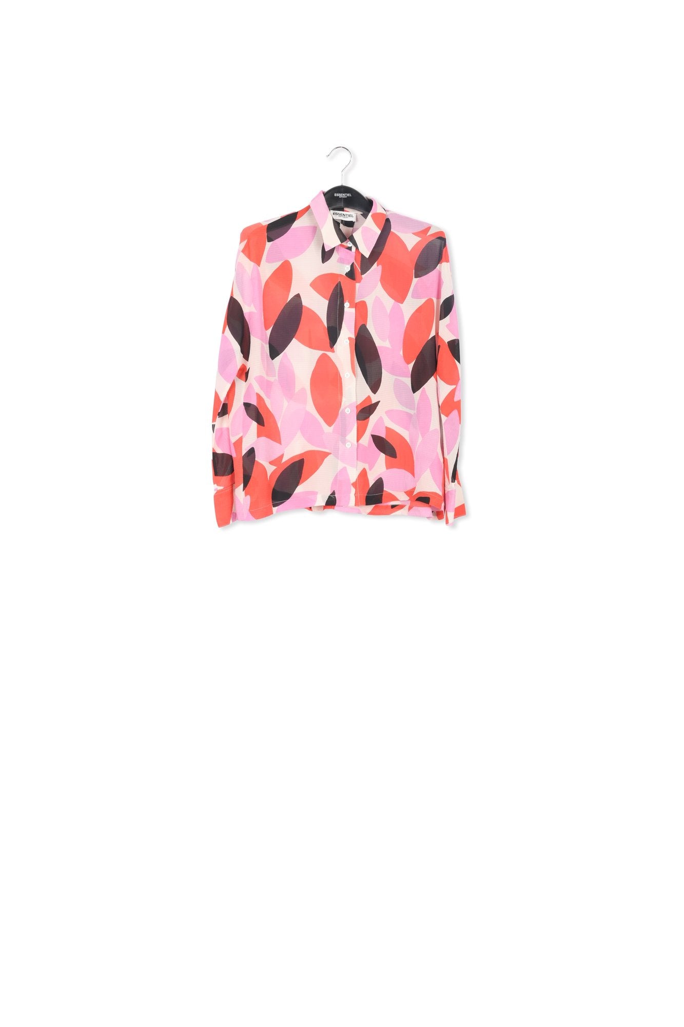 Chemise blanc cassé, rouge et rose à  imprimé abstrait RE—SSENTIEL | Essentiel second hand