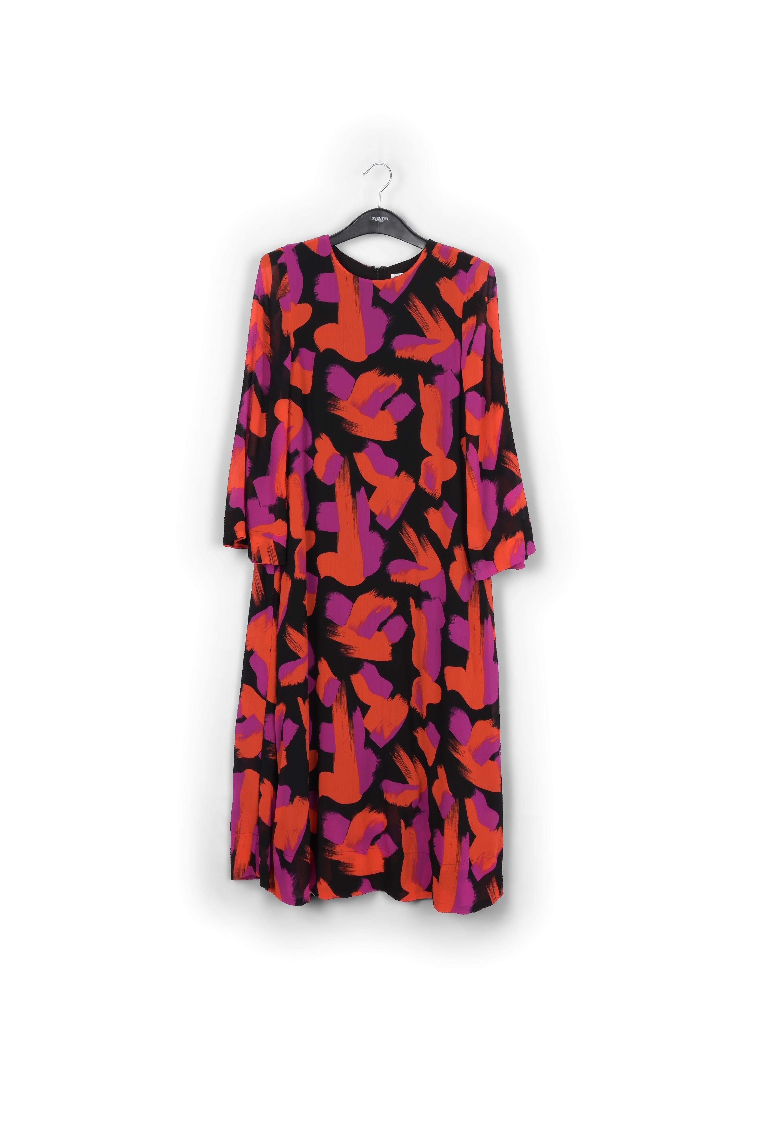 Black, orange and purple abstract-print maxi dress RE—SSENTIEL | Essentiel second hand