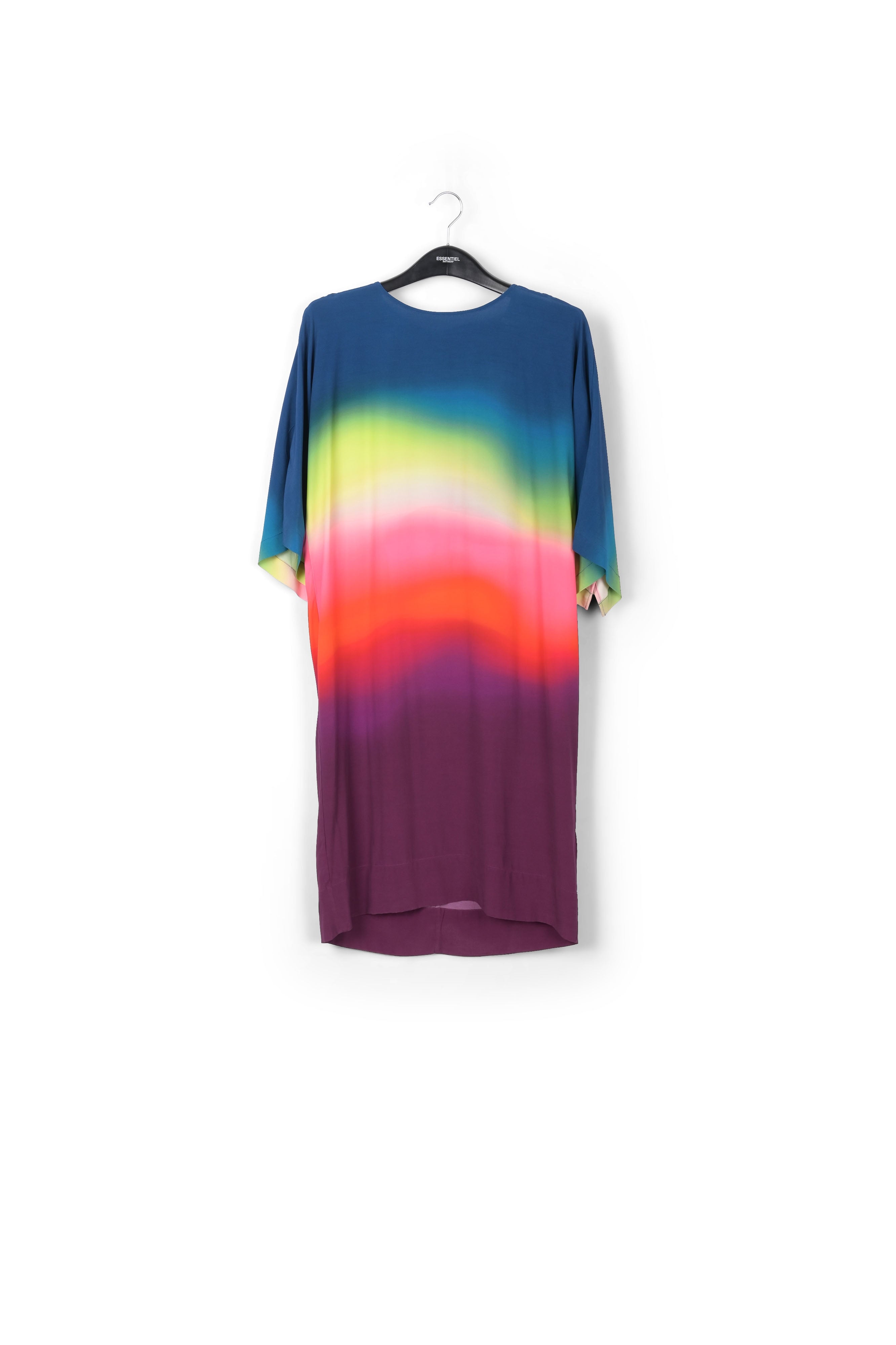 Blue floral print knee-length dress RE—SSENTIEL | Essentiel second hand