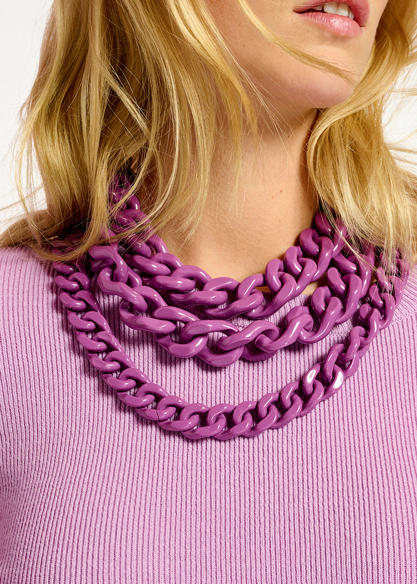 Pull lilas en tricot côtelé RE—SSENTIEL | Essentiel second hand