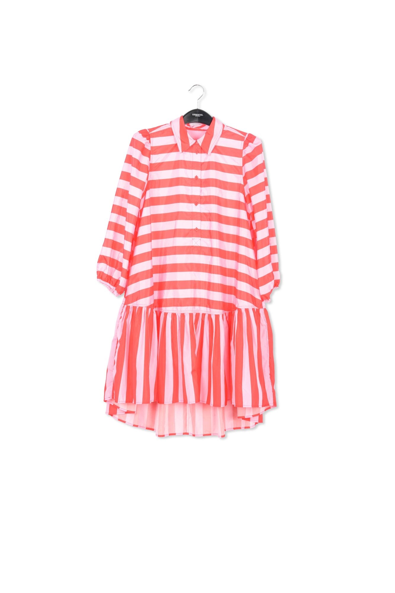 Red and pink striped oversized mini dress RE—SSENTIEL | Essentiel second hand
