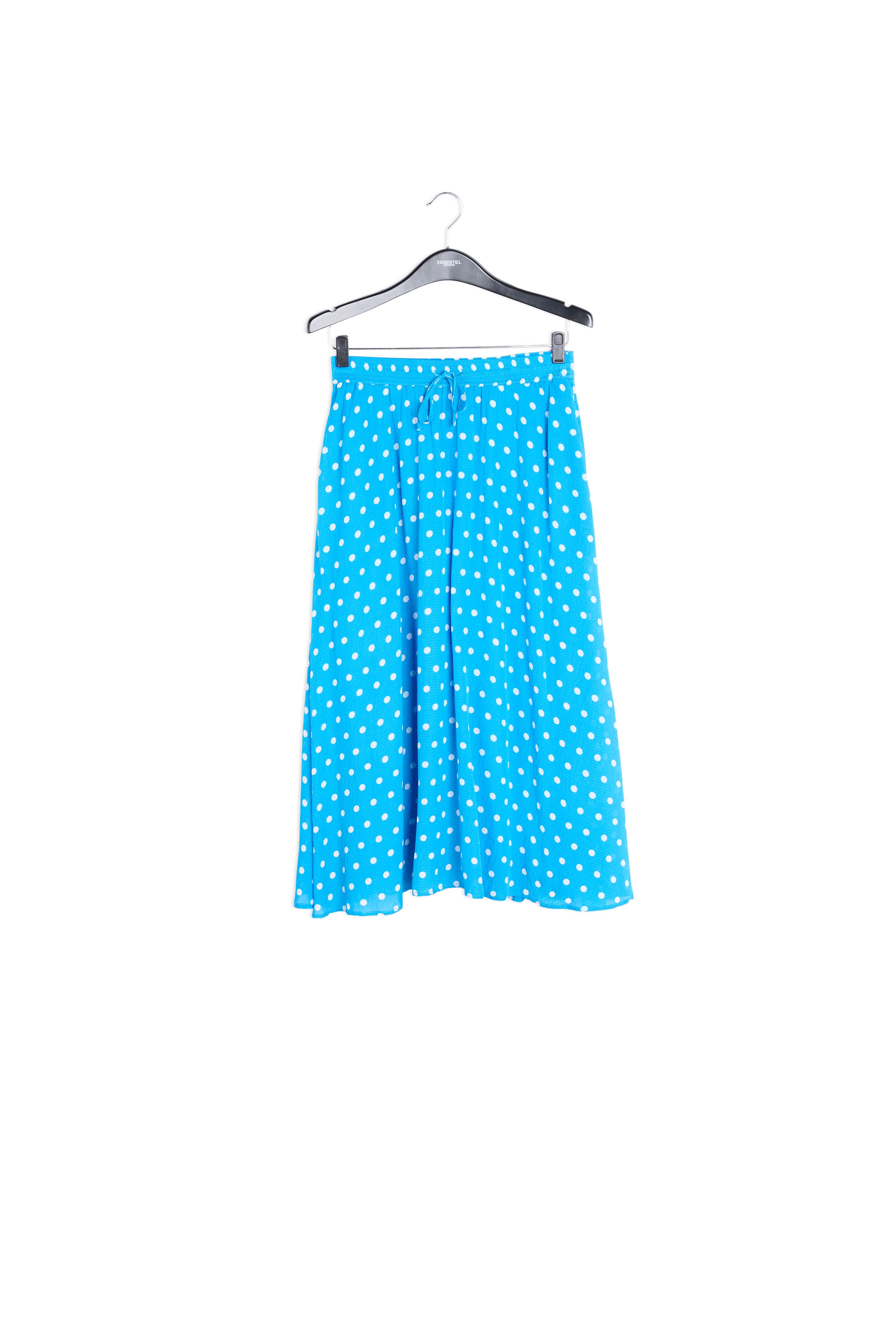 Blue and white polka-dotted midi skirt RE—SSENTIEL | Essentiel second hand