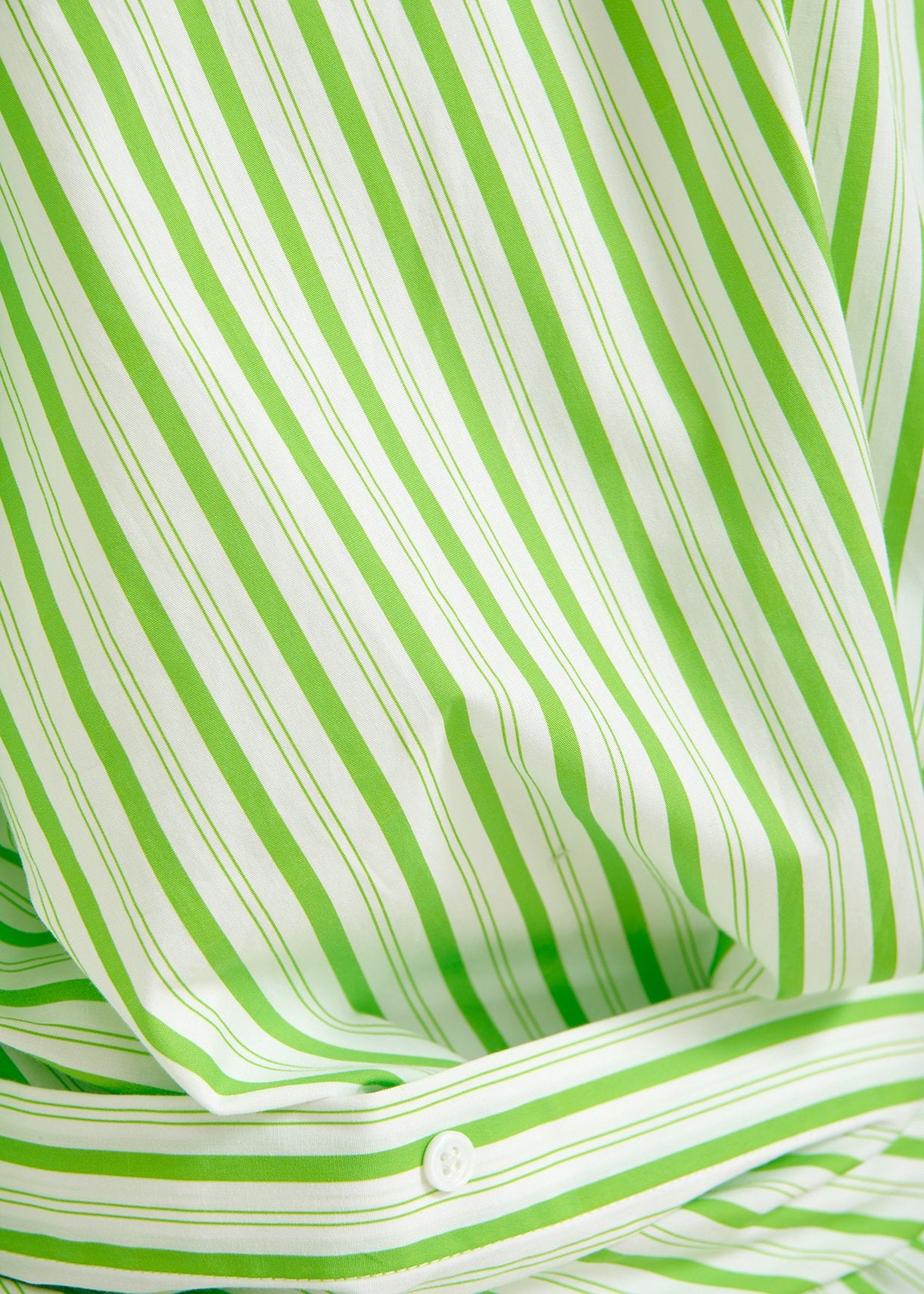 White and green striped cotton mini dress RE—SSENTIEL | Essentiel second hand