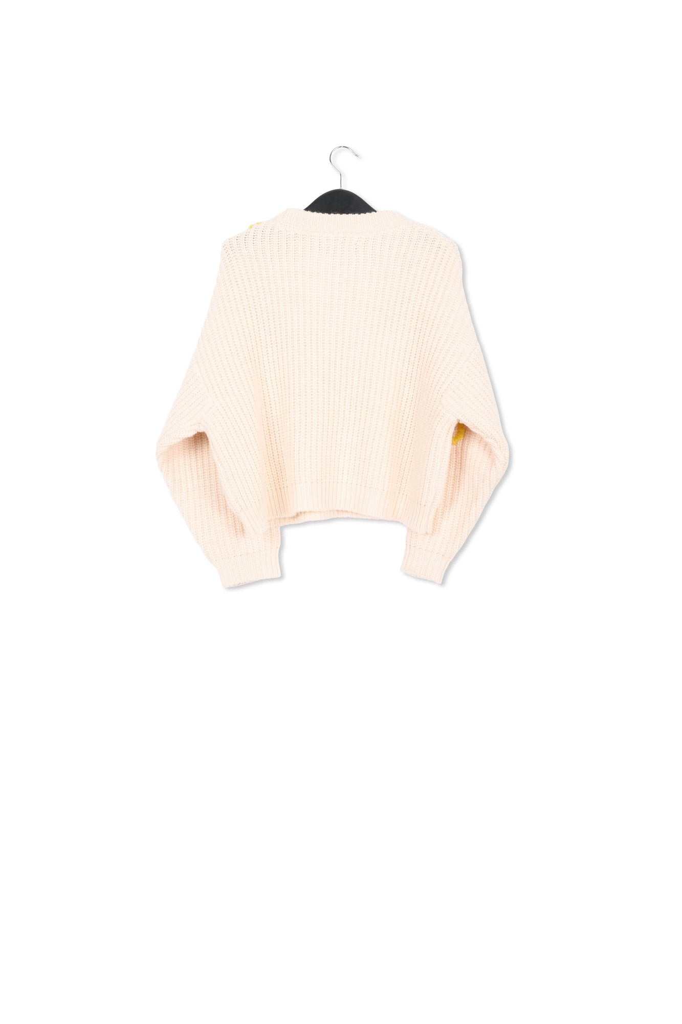 Ecru knit sweater with floral embroideries RE—SSENTIEL | Essentiel second hand