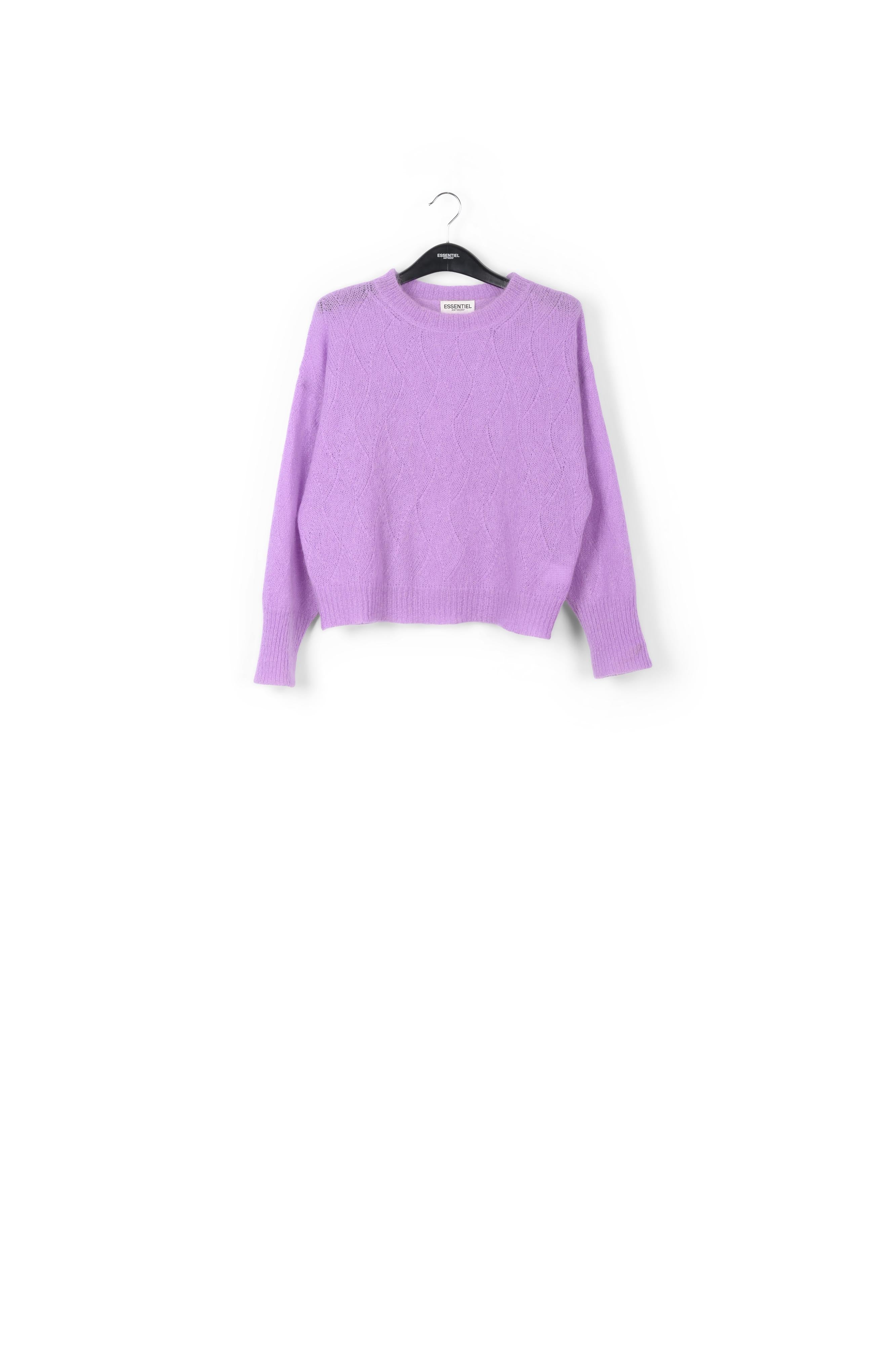 Lilac ajour-knitted mohair sweater RE—SSENTIEL | Essentiel second hand