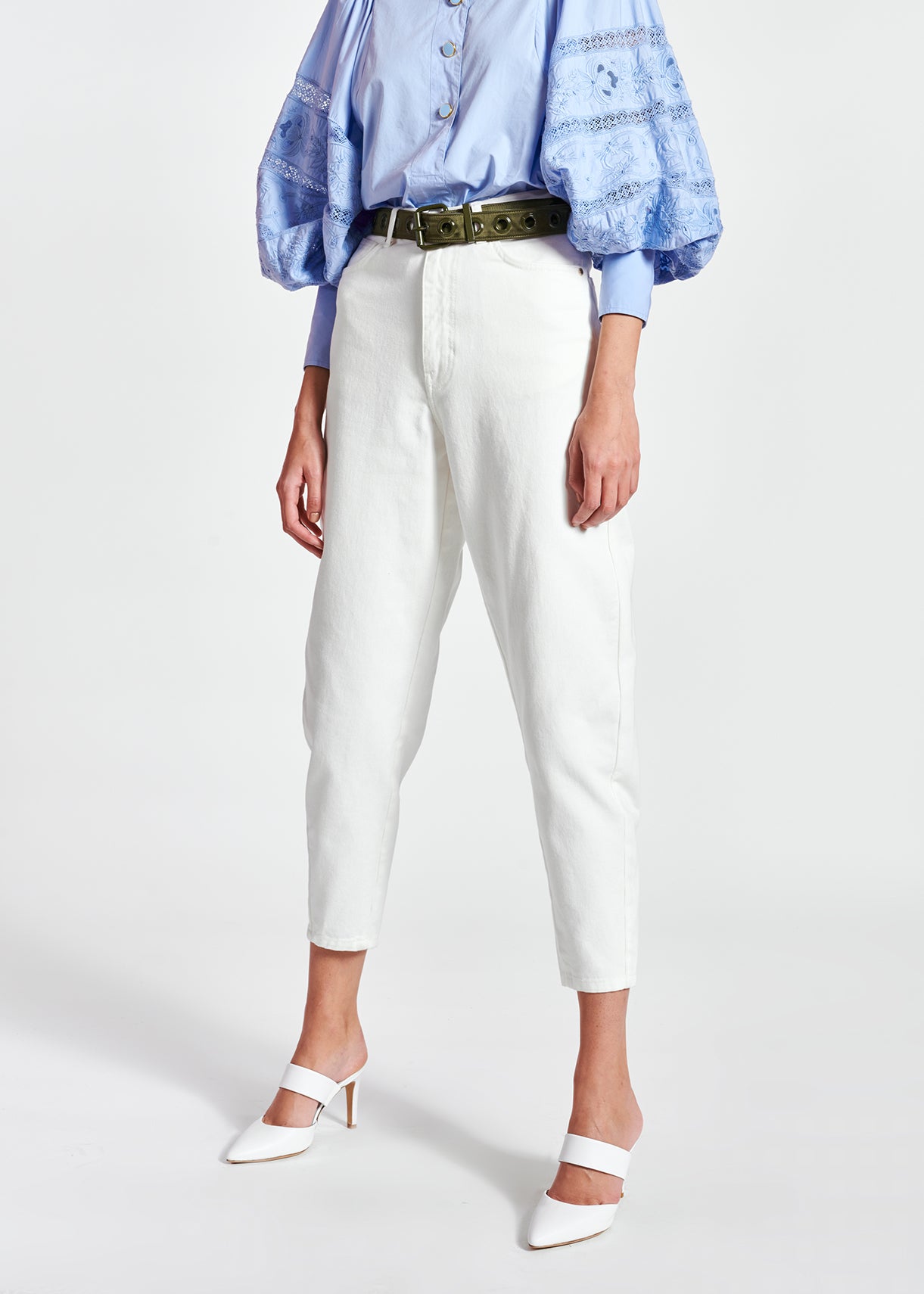 Jean blanc cassé à coupe ample et taille haute RE—SSENTIEL | Essentiel second hand