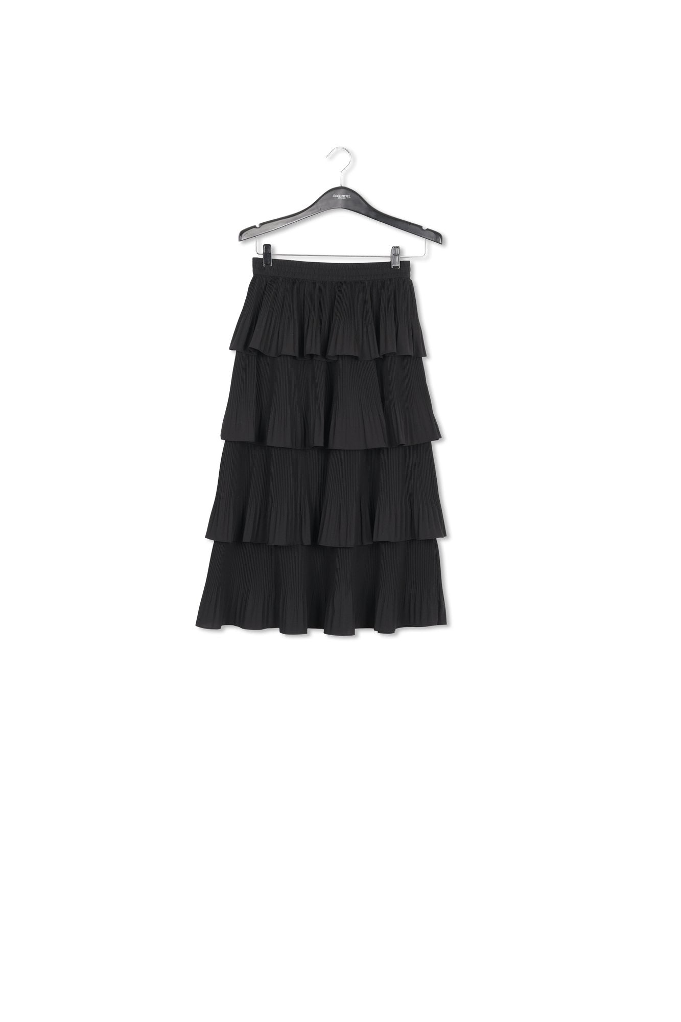 Black tiered midi skirt RE—SSENTIEL | Essentiel second hand