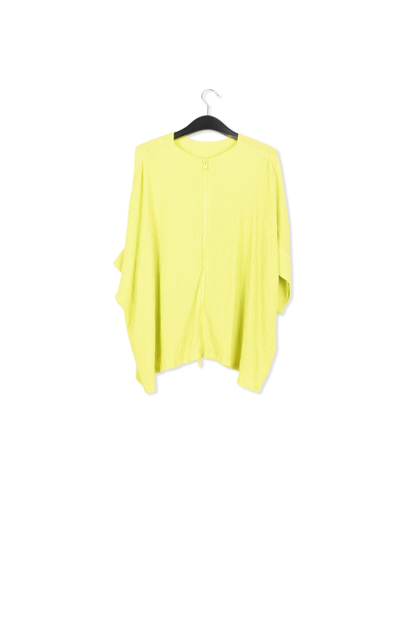Limoengroene oversized top in cloqué RE—SSENTIEL | Essentiel second hand