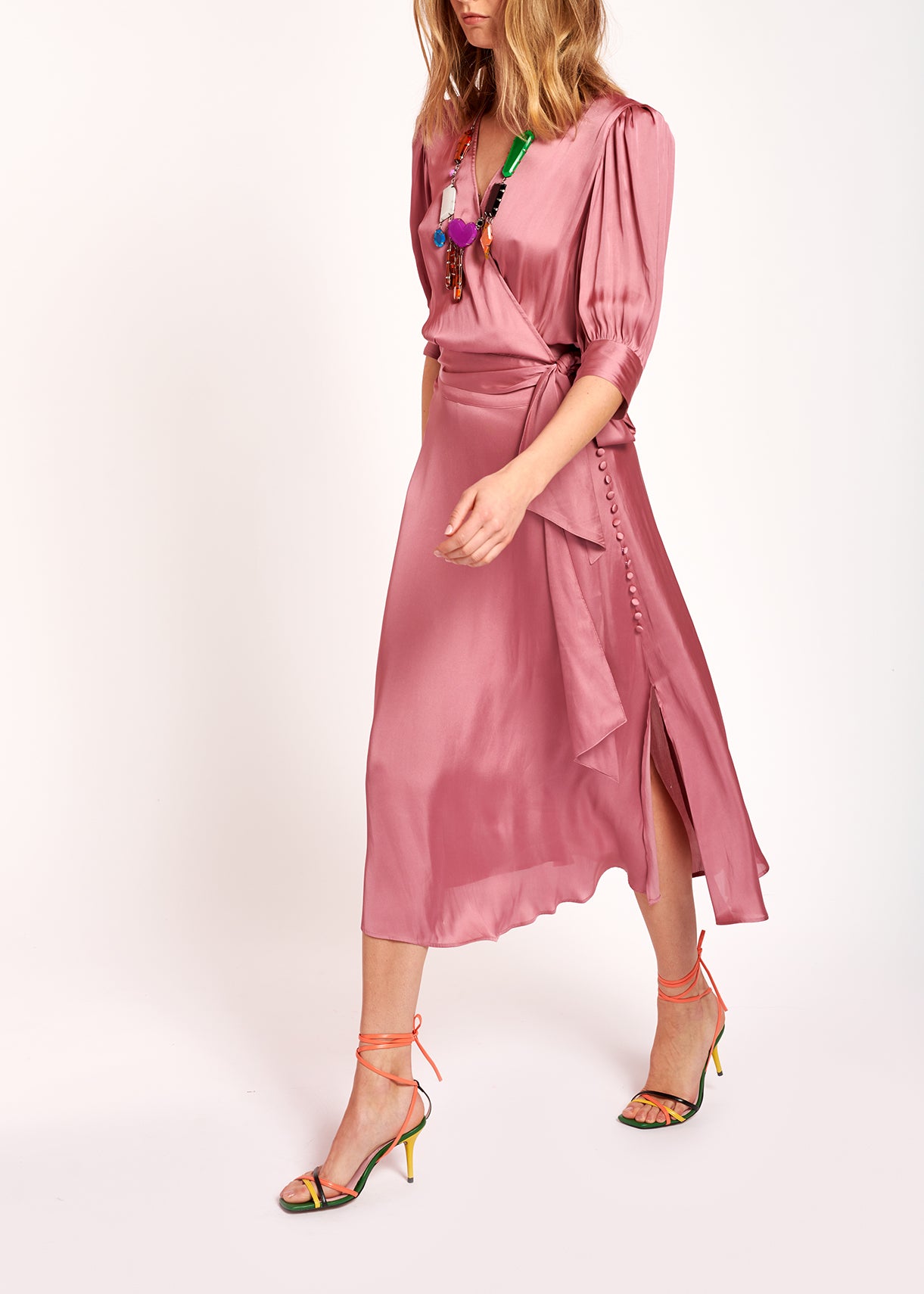 Dusty pink midi skirt RE—SSENTIEL | Essentiel second hand