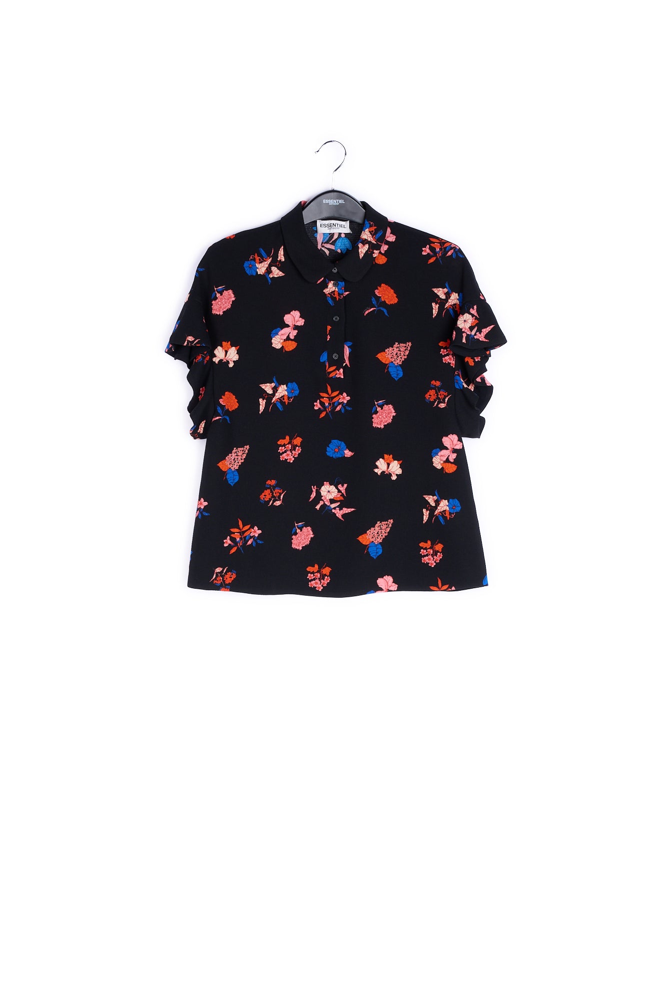 White short sleeve top with ruffles RE—SSENTIEL | Essentiel second hand