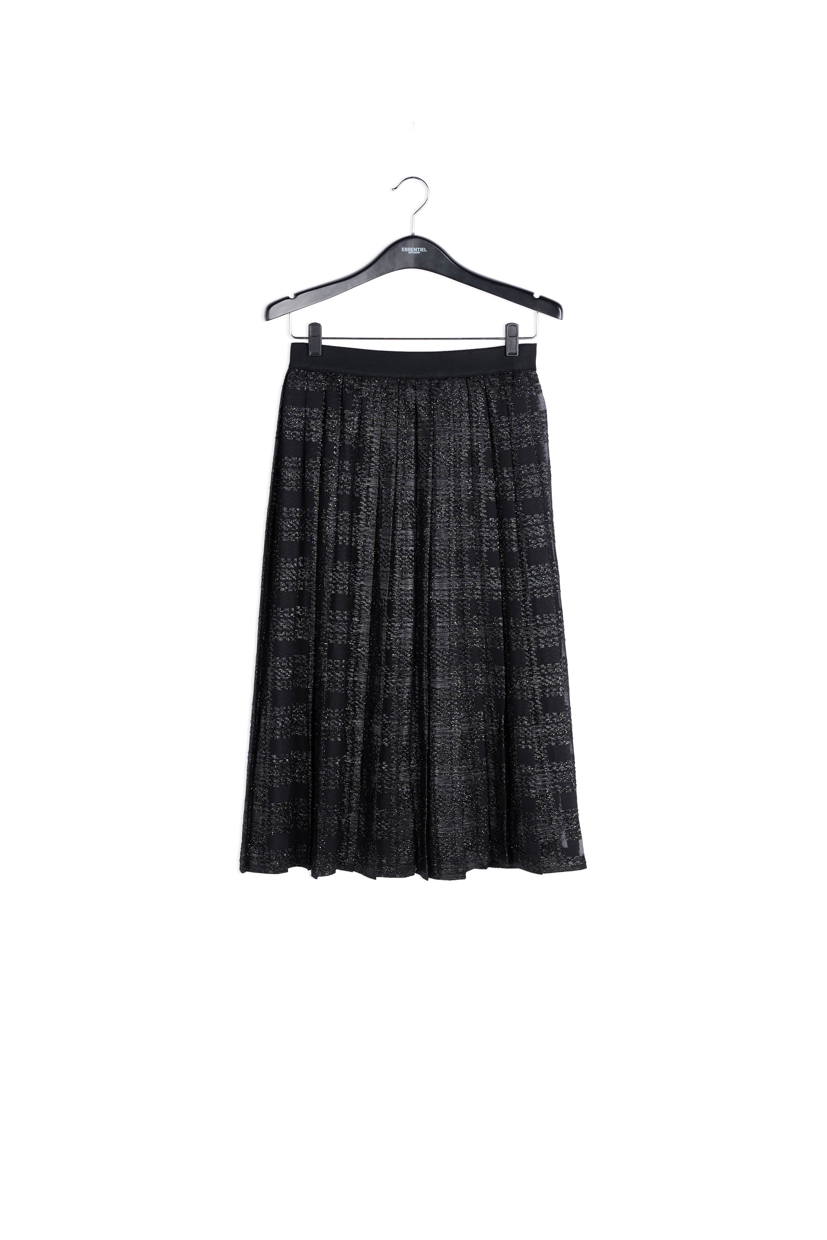Jupe plissée en lurex noir RE—SSENTIEL | Essentiel second hand