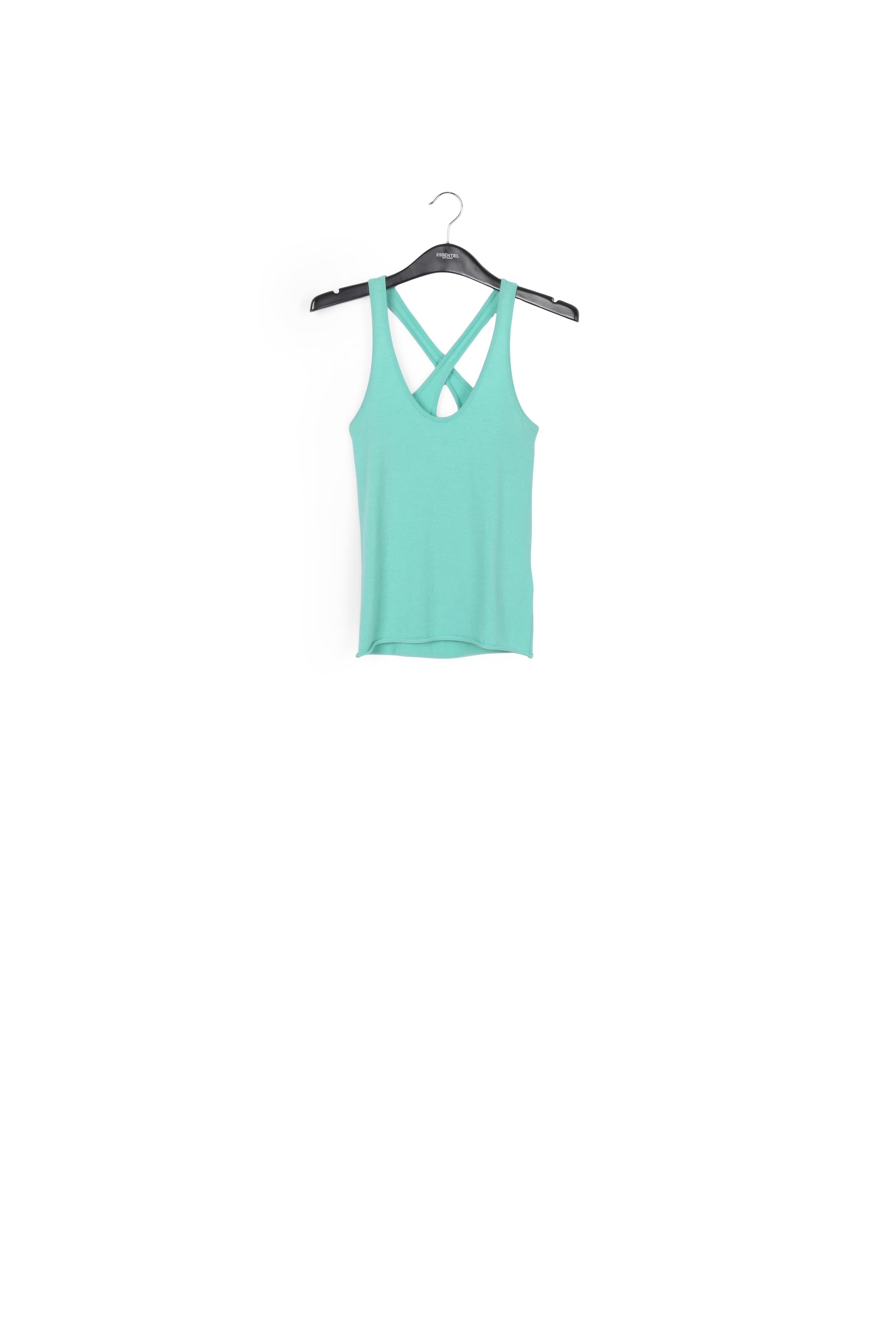 Turquoise fine-knit tank top RE—SSENTIEL | Essentiel second hand