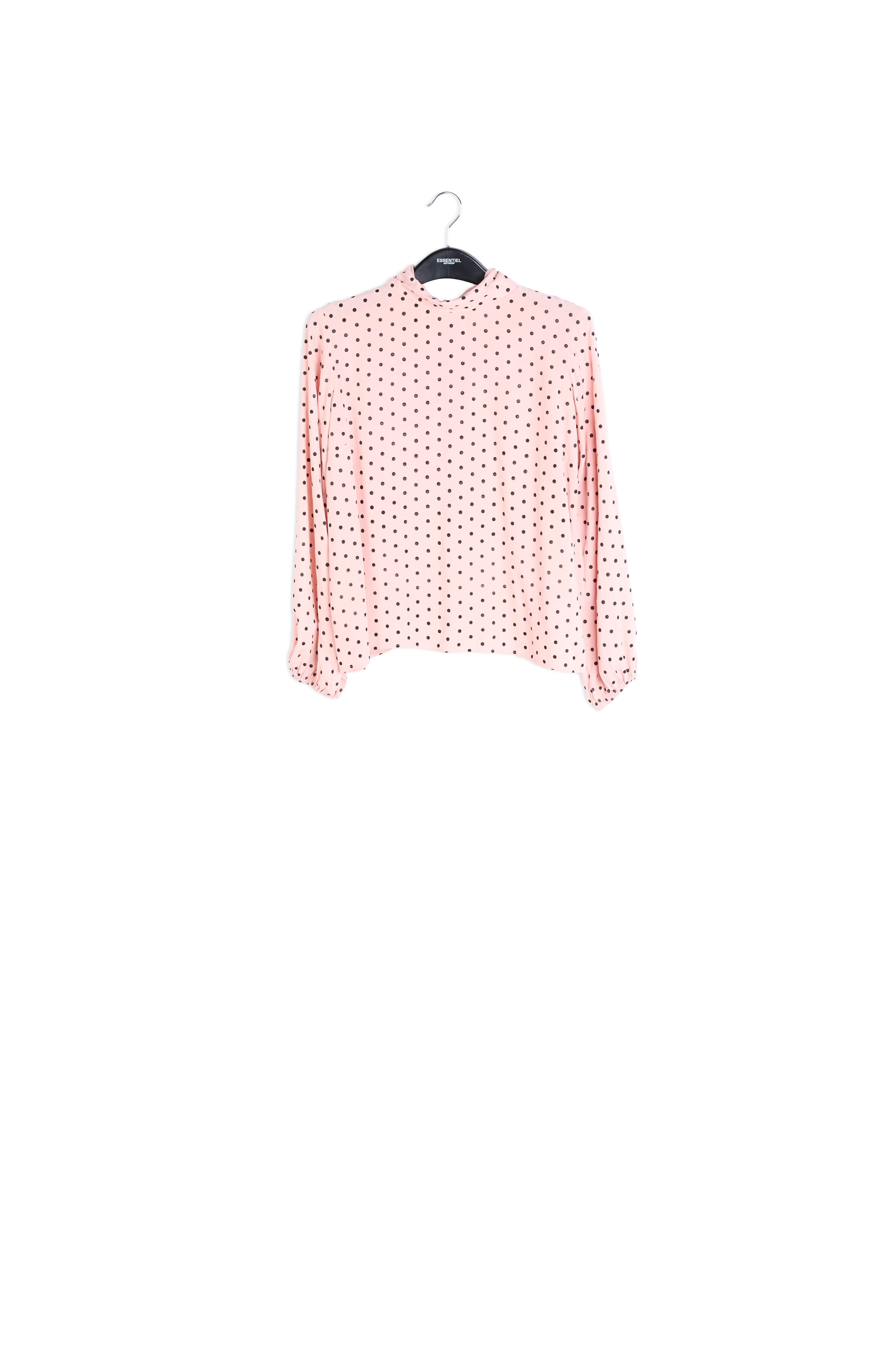 Blouse rose avec nœud et pois RE—SSENTIEL | Essentiel second hand