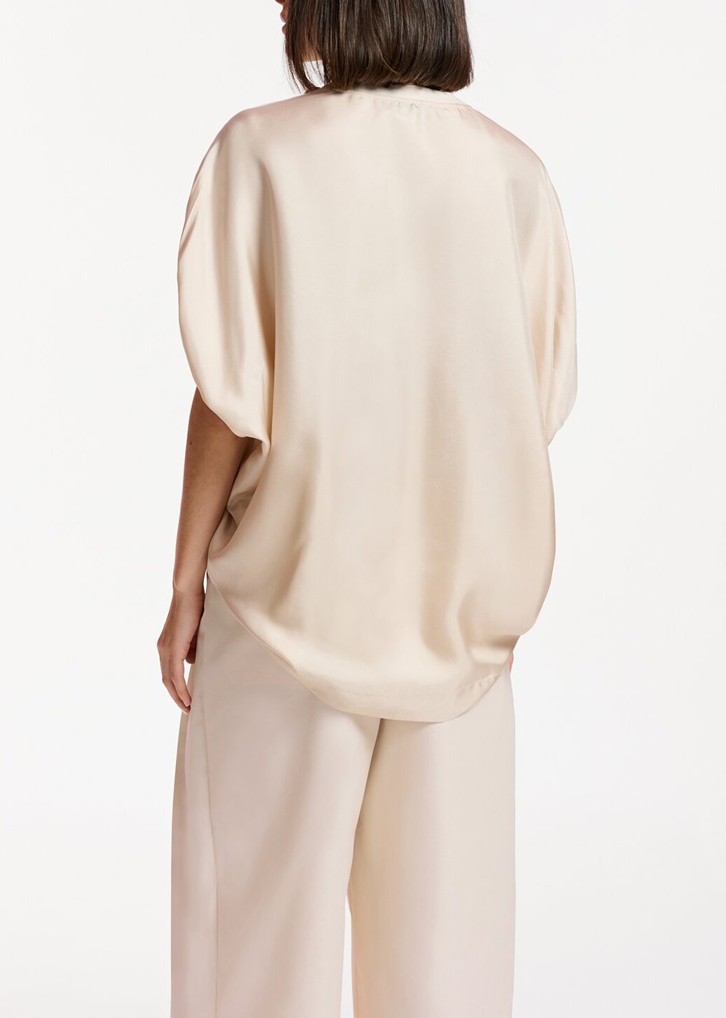 Off-white T-shirt with silk back panel RE—SSENTIEL | Essentiel second hand