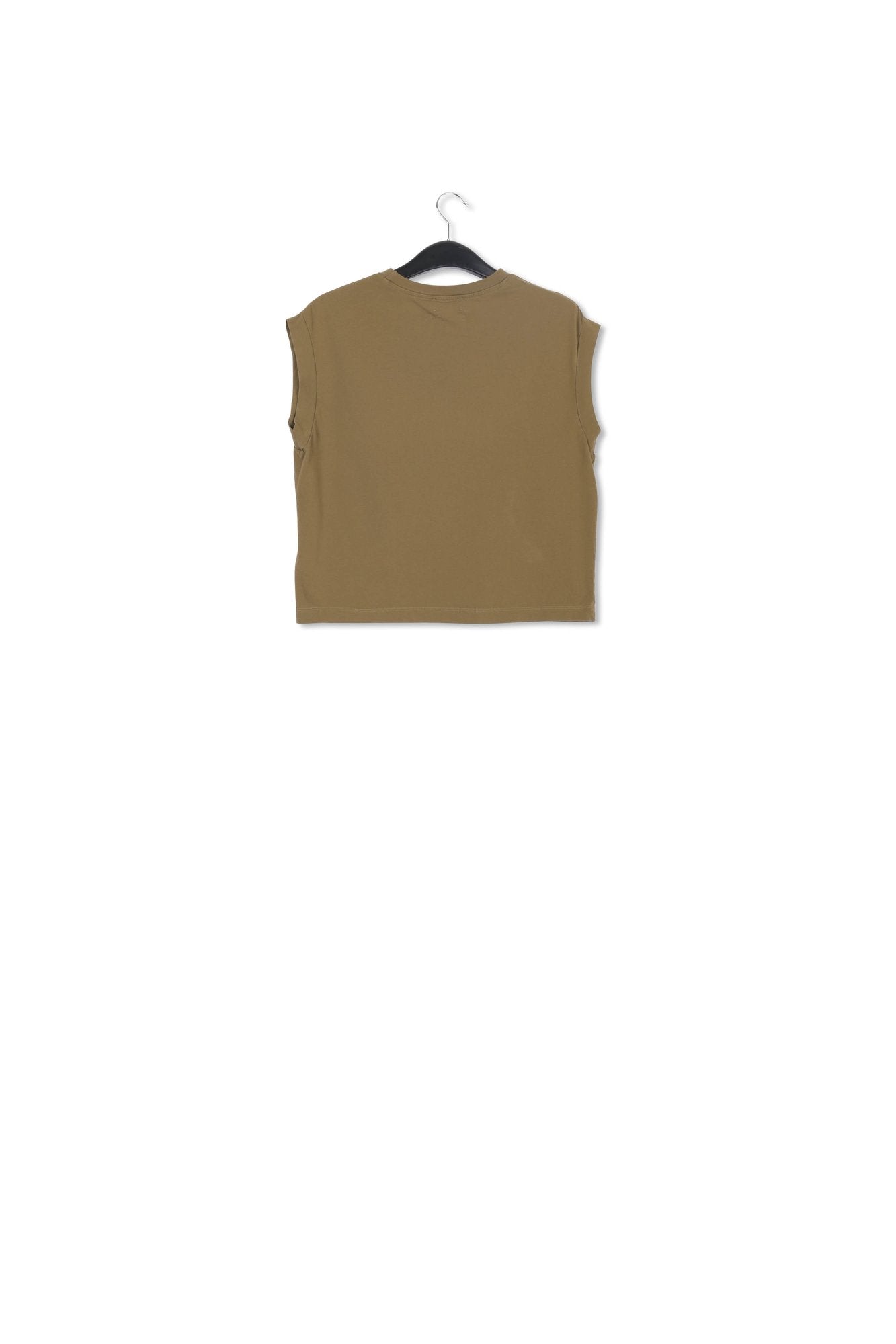 Khaki organic cotton T-shirt with popcorn embroidery RE—SSENTIEL | Essentiel second hand