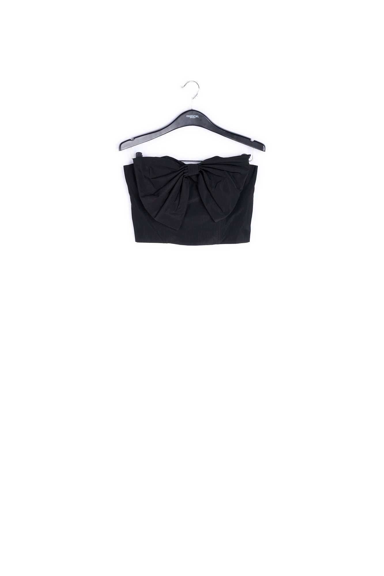 Black bustier top with oversized bow RE—SSENTIEL | Essentiel second hand
