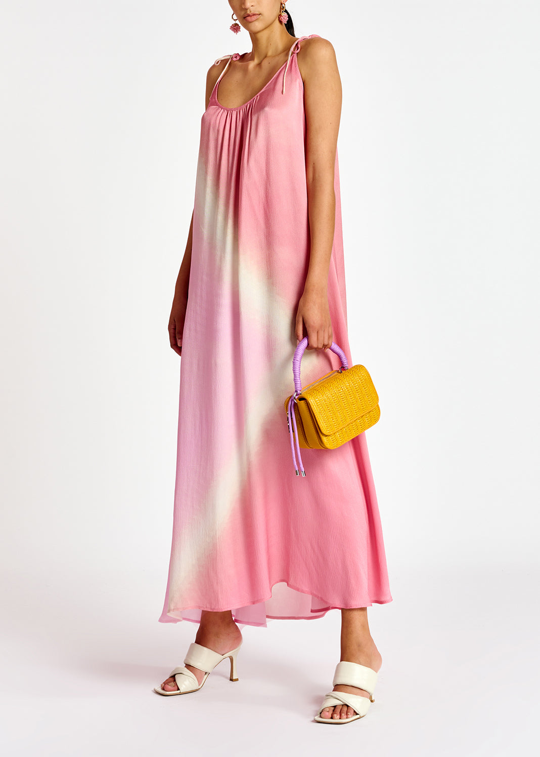 Light pink strappy tie-dye maxi dress RE—SSENTIEL | Essentiel second hand