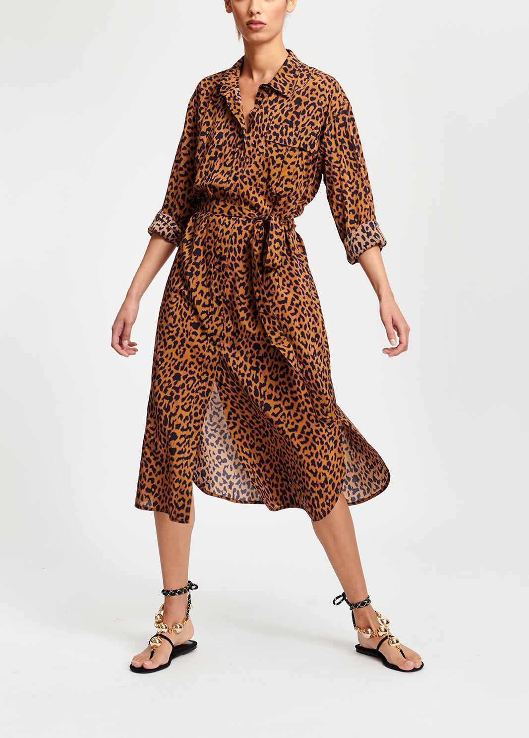 Leopard print shirt dress RE—SSENTIEL | Essentiel second hand