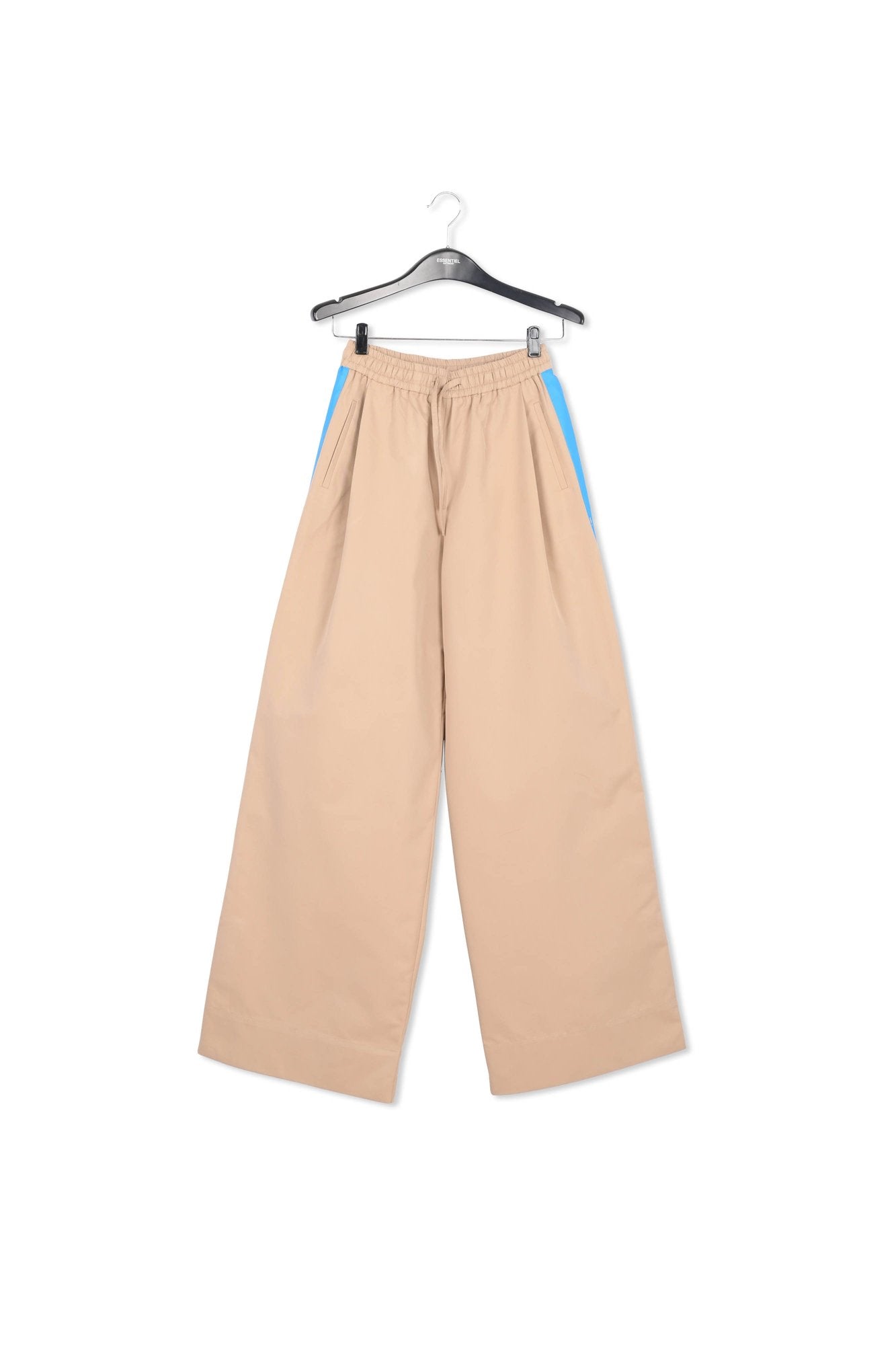 Beige wide-leg pants with blue stripes RE—SSENTIEL | Essentiel second hand