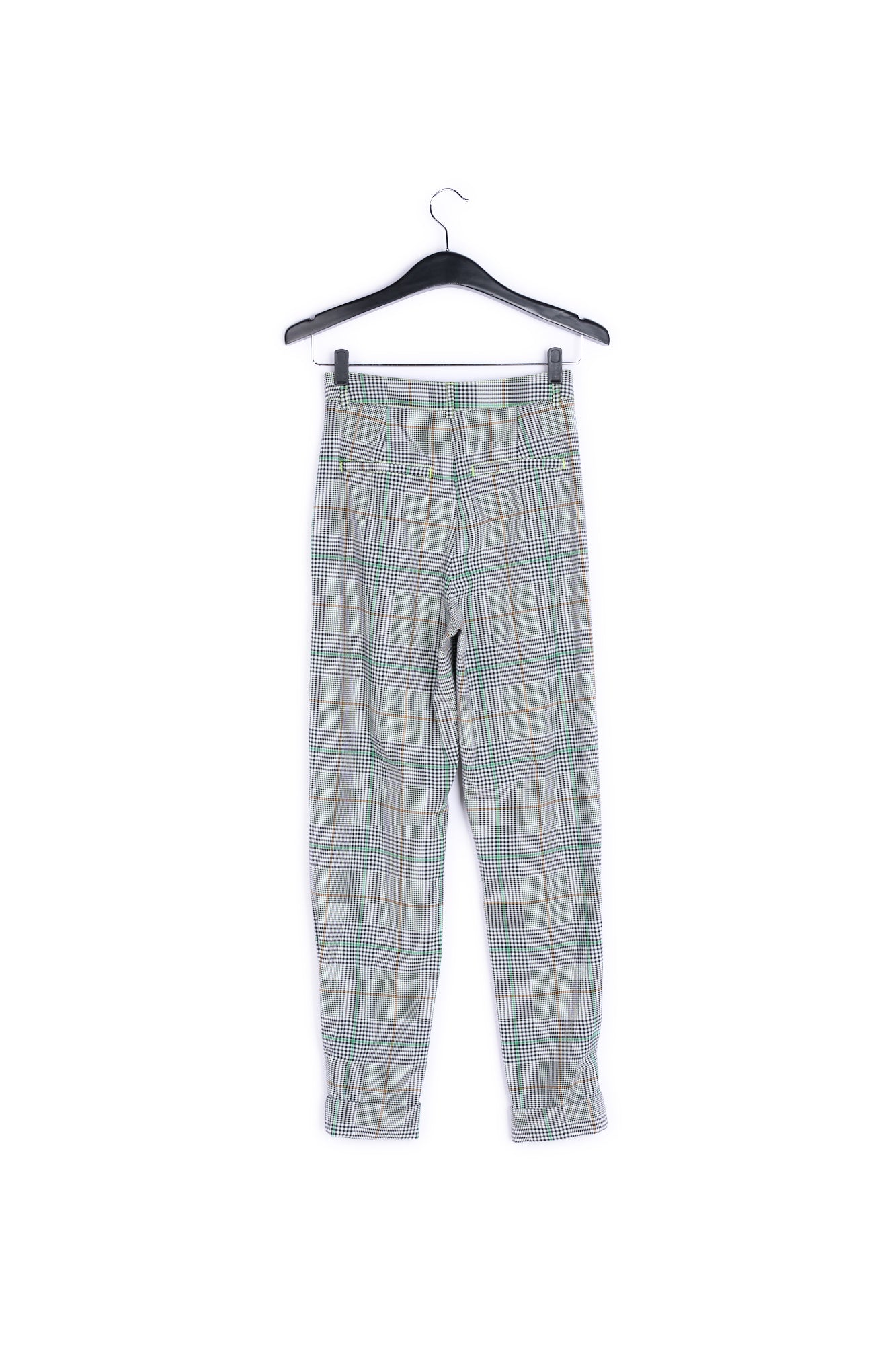 Off-white plaid high-rise pants RE—SSENTIEL | Essentiel second hand