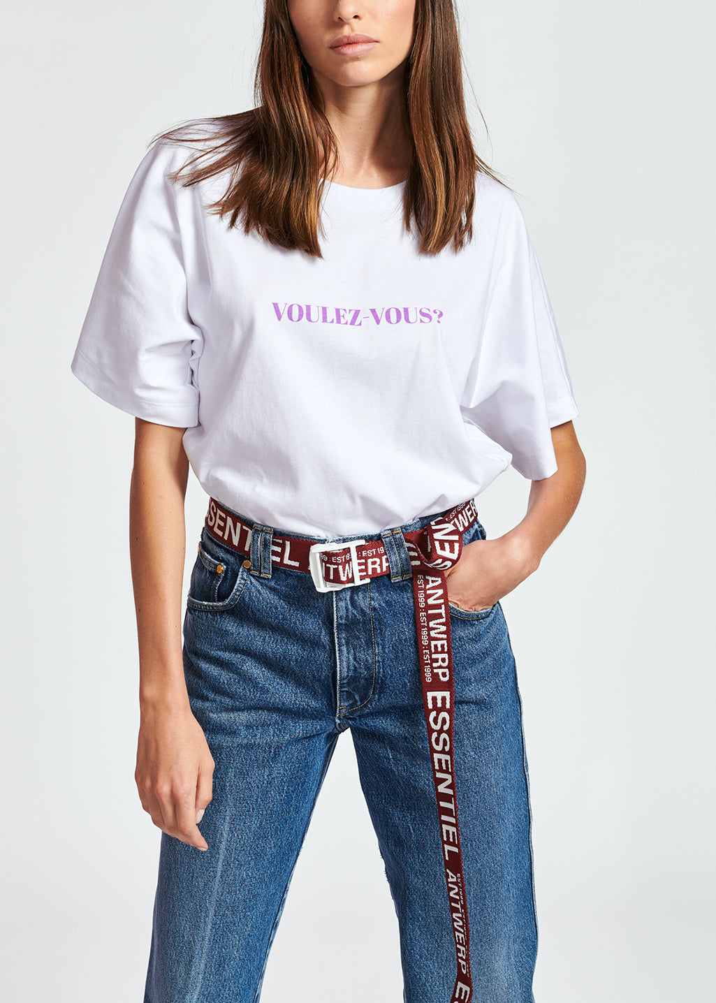 White oversized organic cotton T-shirt RE—SSENTIEL | Essentiel second hand