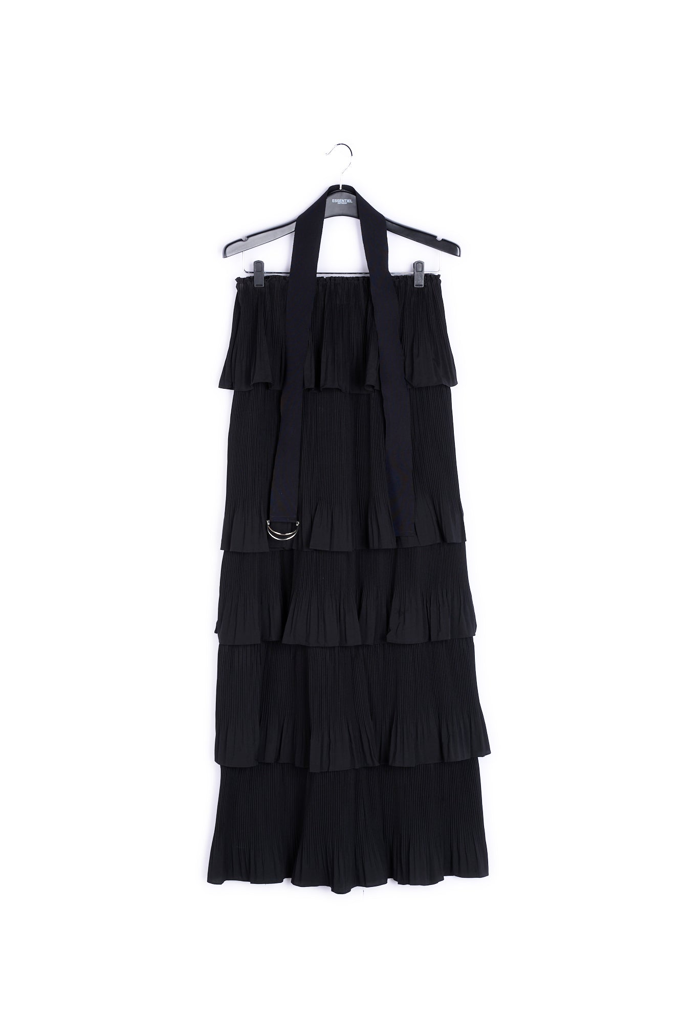 Black tiered strapless dress RE—SSENTIEL | Essentiel second hand