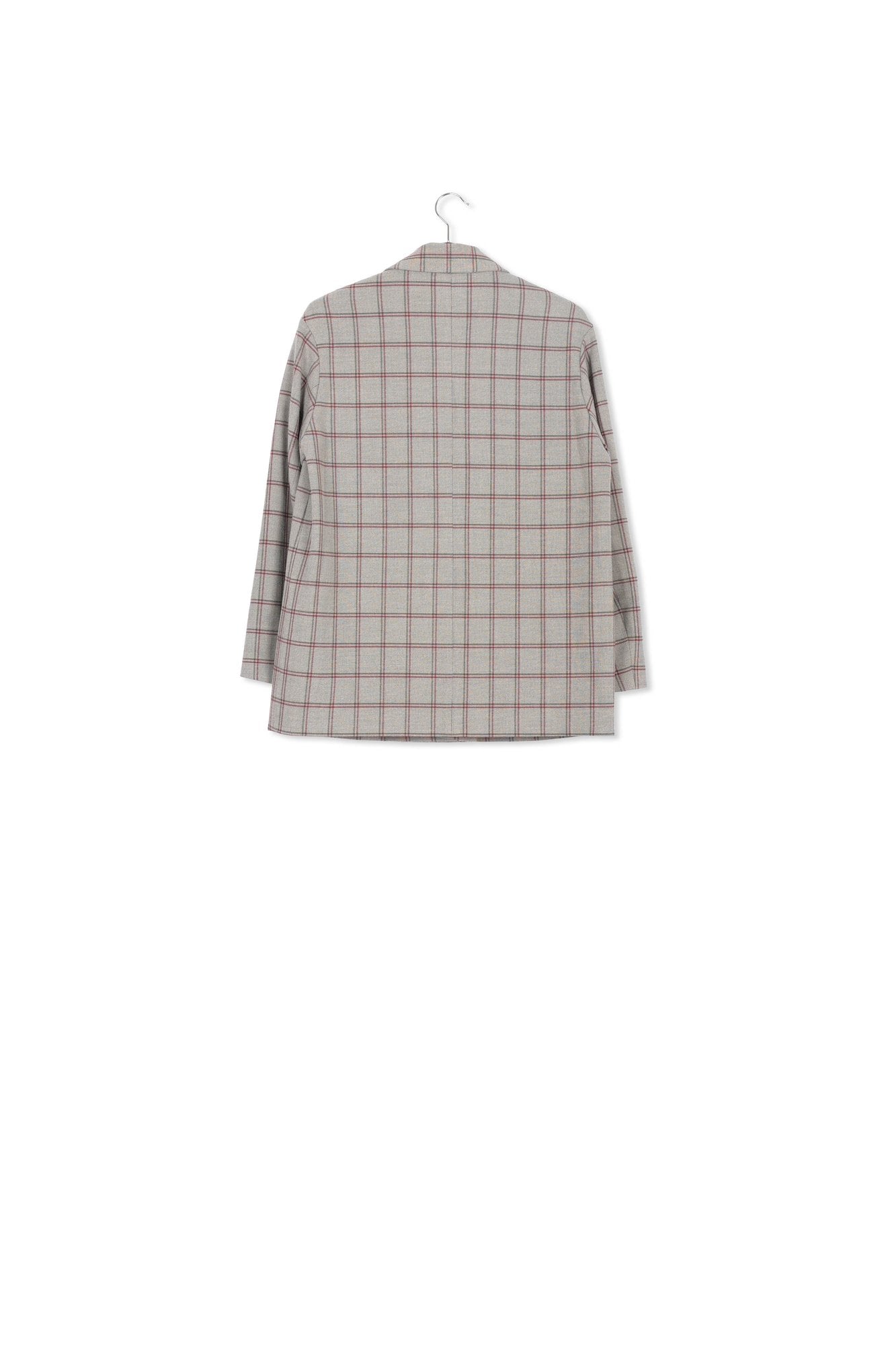 Blazer croisé gris à  carreaux Tattersall RE—SSENTIEL | Essentiel second hand