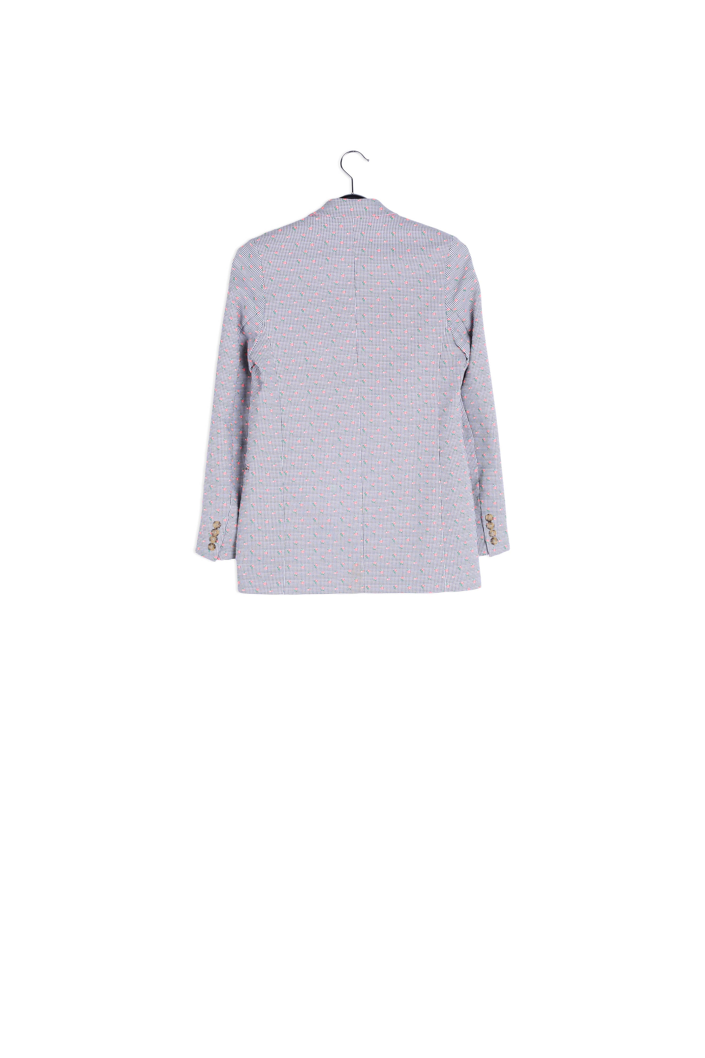 Veste croisée à imprimé vichy blanc cassé et noir RE—SSENTIEL | Essentiel second hand