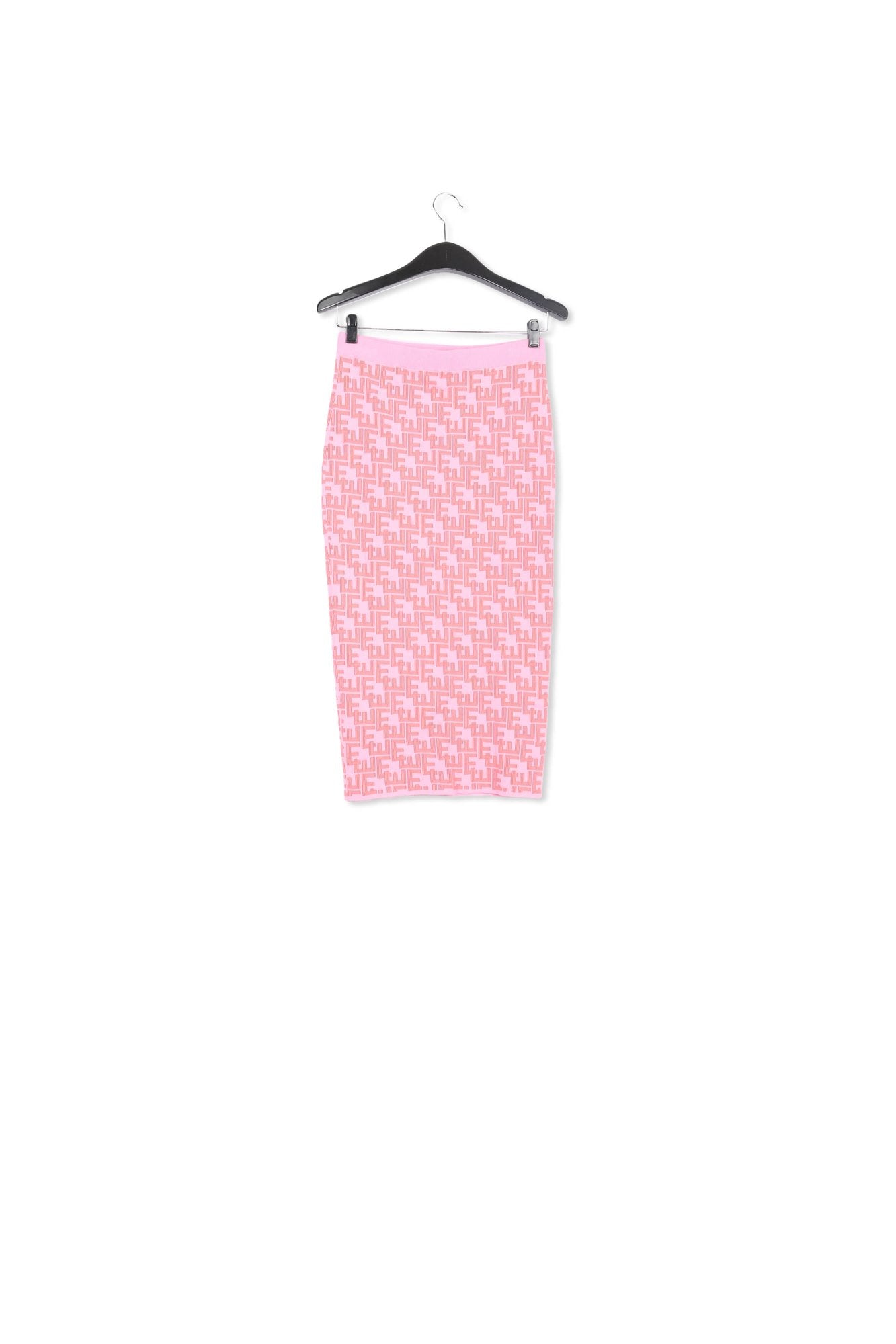 Pink and red jacquard-knitted midi skirt RE—SSENTIEL | Essentiel second hand