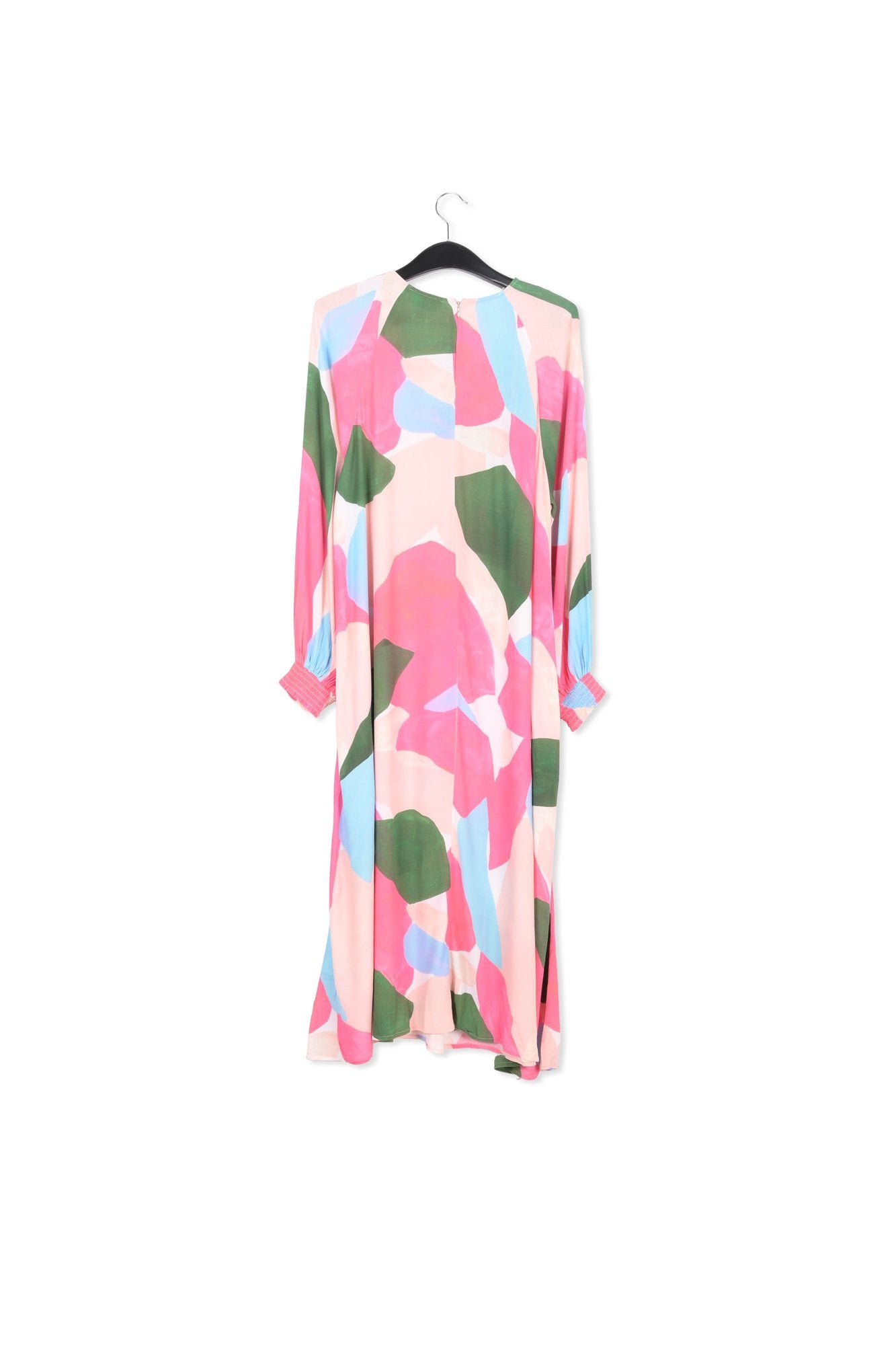 Light pink, pink and blue maxi-dress with graphic print RE—SSENTIEL | Essentiel second hand