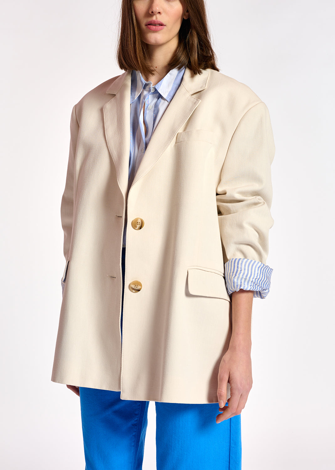 Blazer oversize en coton écru RE—SSENTIEL | Essentiel second hand