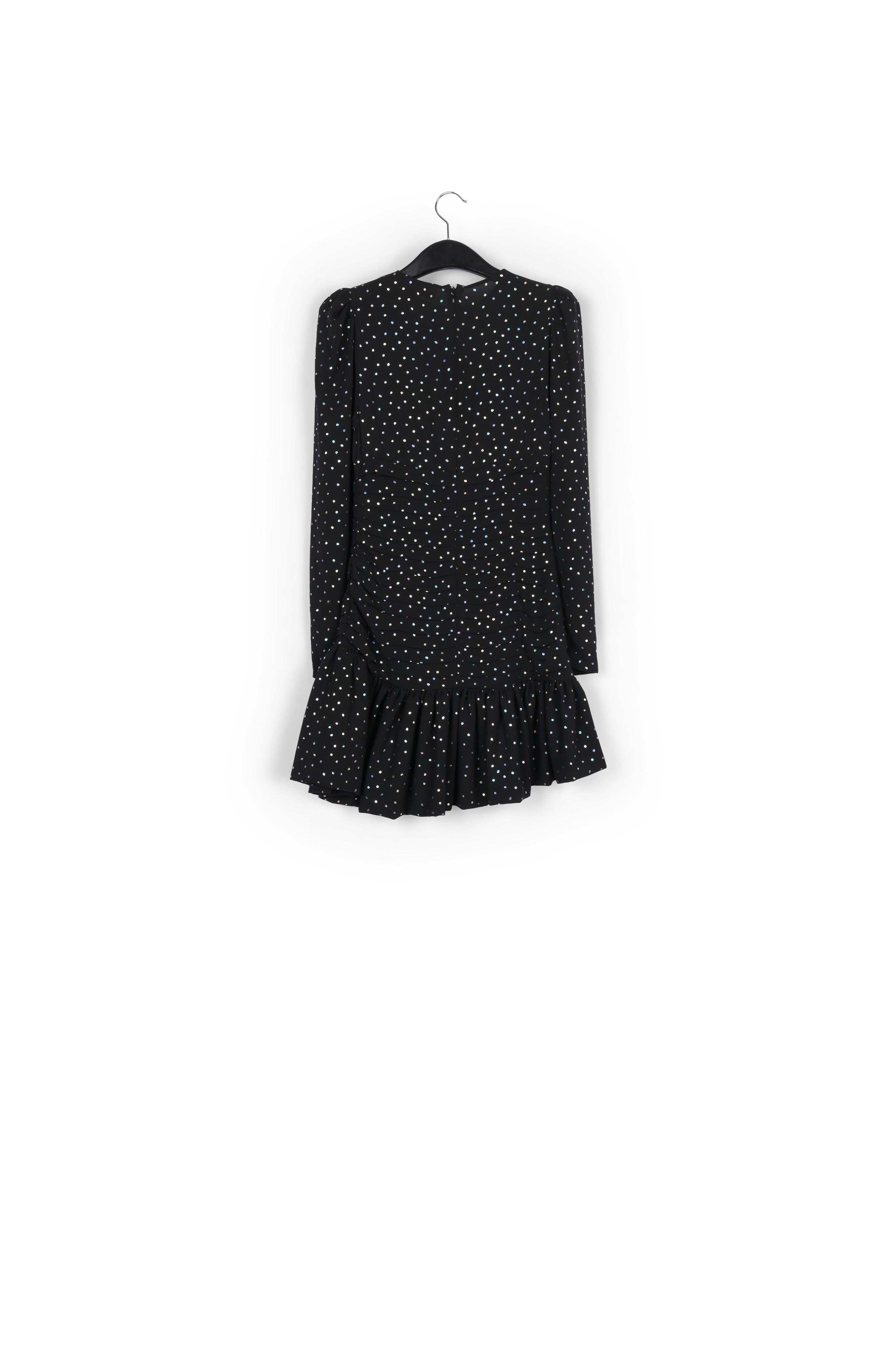 Mini robe noire à pois holographiques RE—SSENTIEL | Essentiel second hand