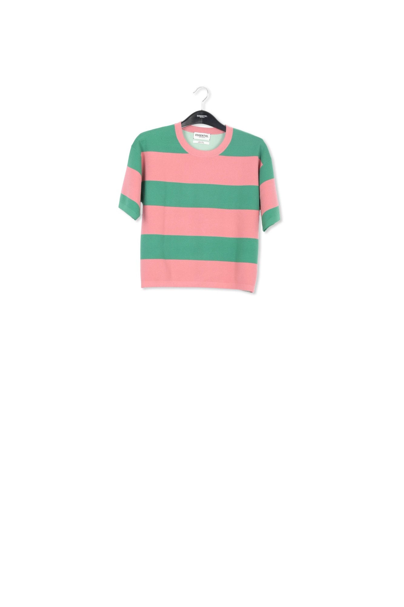 Vintage pink and green striped knit sweater RE—SSENTIEL | Essentiel second hand