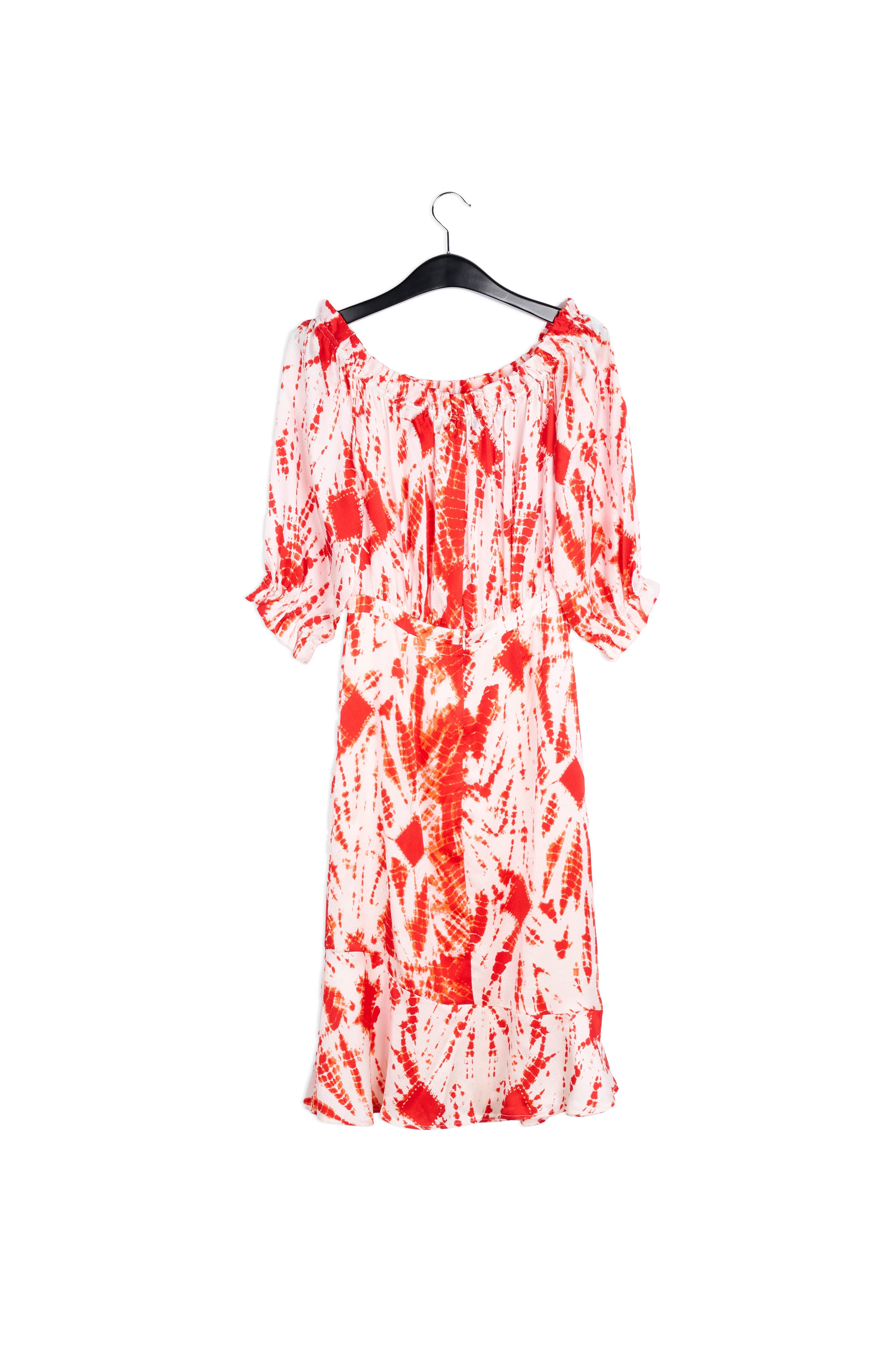 Robe en soie tie-dye blanc cassé et vert RE—SSENTIEL | Essentiel second hand