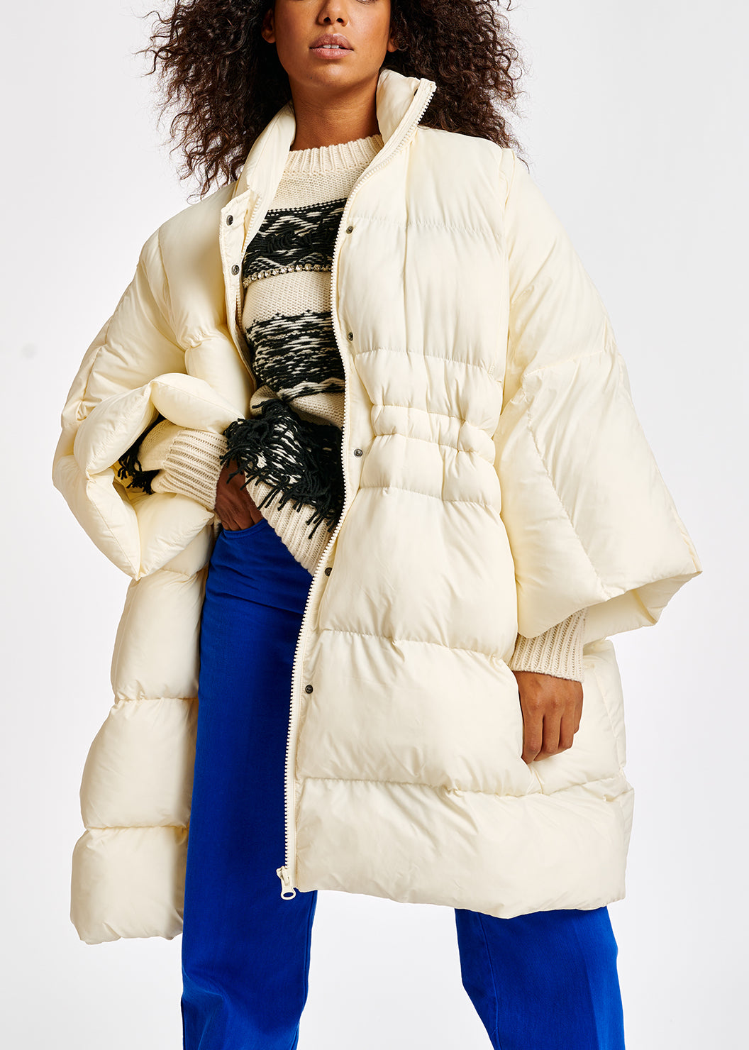 Grey, black and white inside-out sweater RE—SSENTIEL | Essentiel second hand