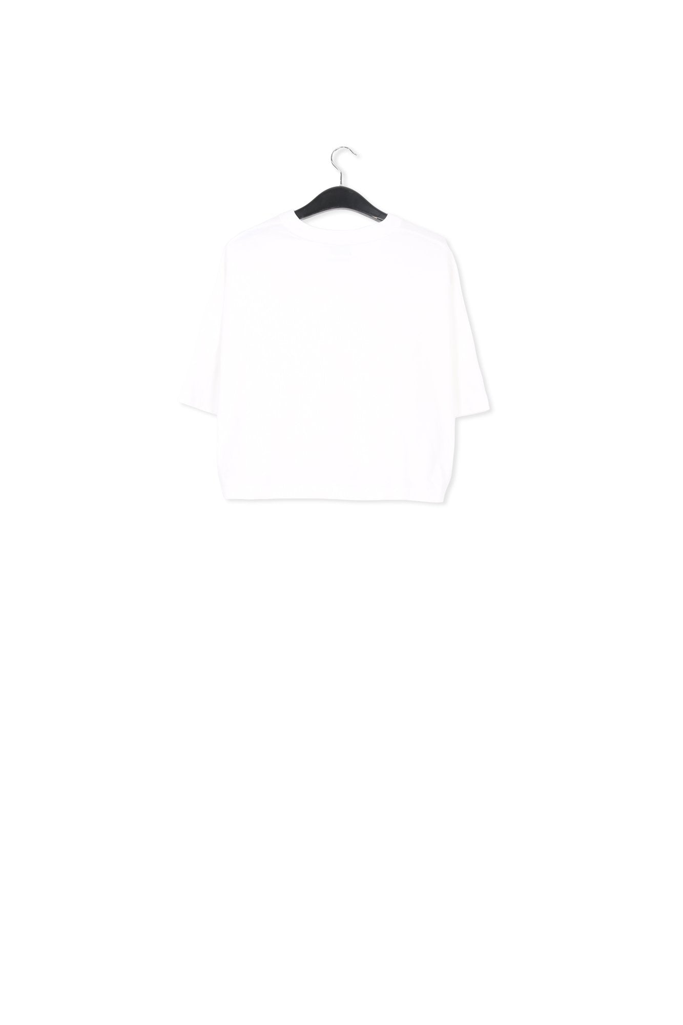Off-white organic cotton T-shirt with hamburger embroidery RE—SSENTIEL | Essentiel second hand