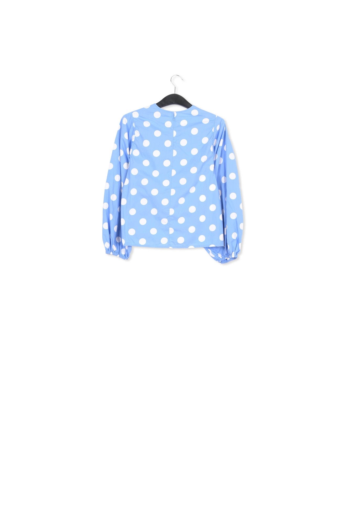 Blue and white polka-dot top with puffed sleeves RE—SSENTIEL | Essentiel second hand