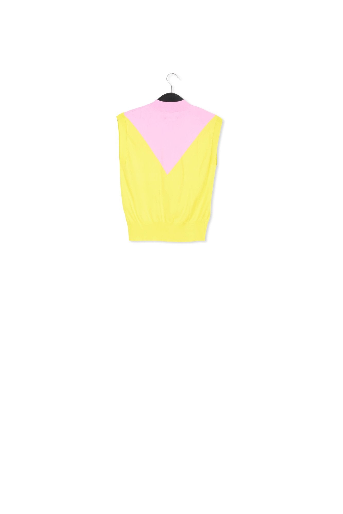 Top sans manches en tricot jaune et rose RE—SSENTIEL | Essentiel second hand