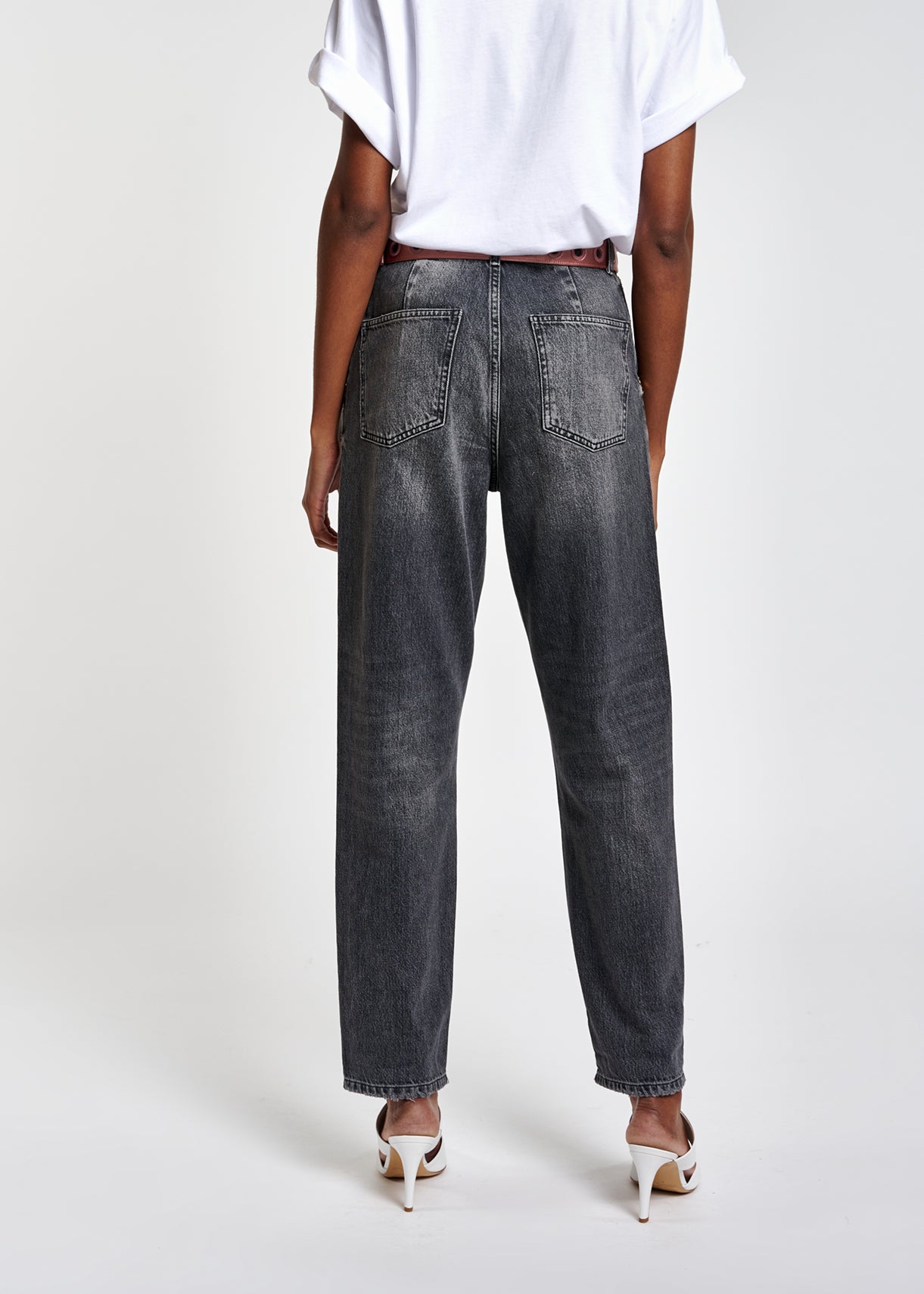 Grey rhinestone-embellished jeans RE—SSENTIEL | Essentiel second hand