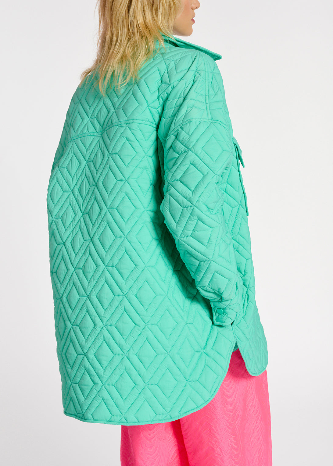 Turquoise quilted jacket RE—SSENTIEL | Essentiel second hand