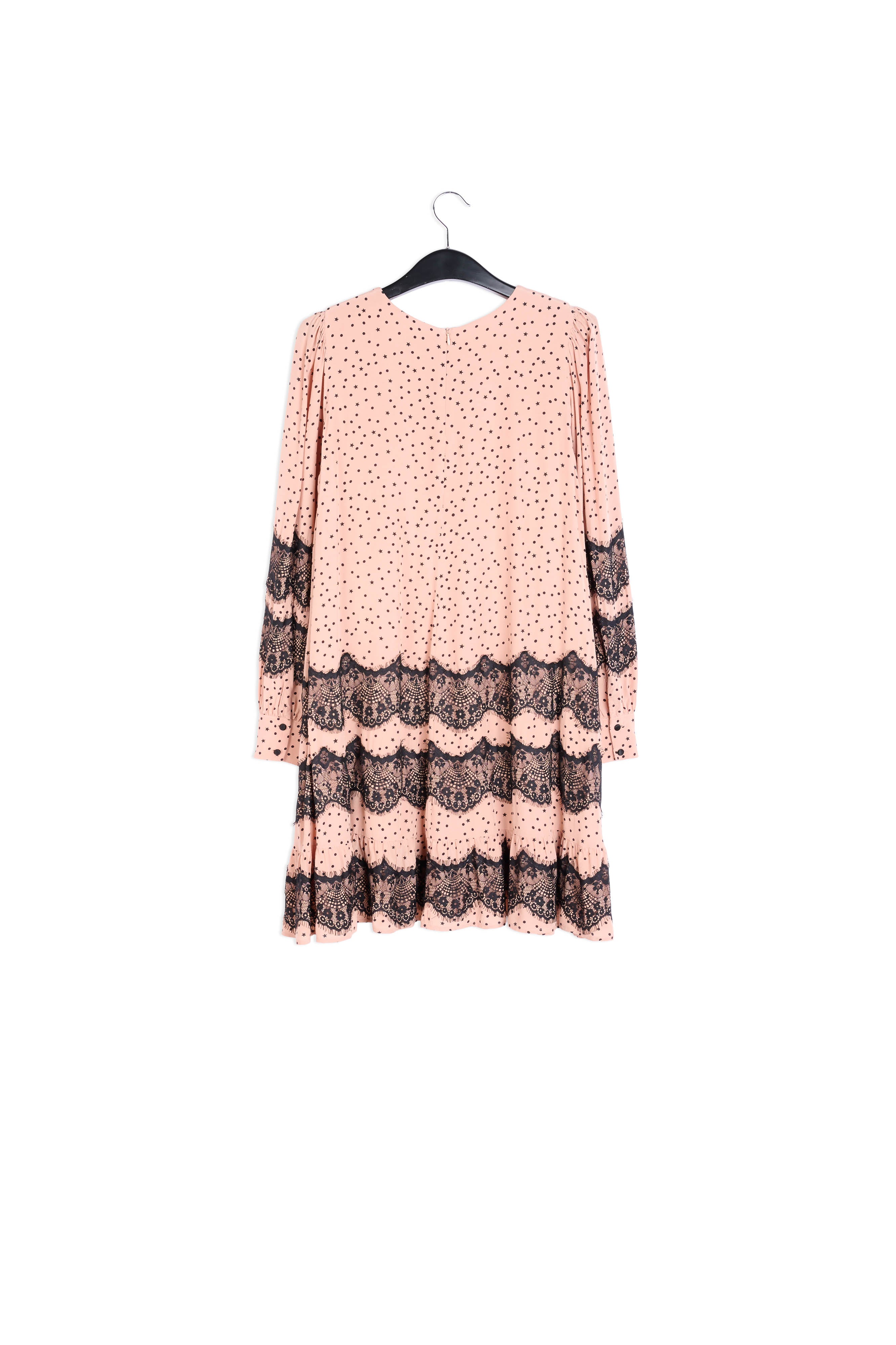 Perzikkleurige mini-jurk met kant RE—SSENTIEL | Essentiel second hand