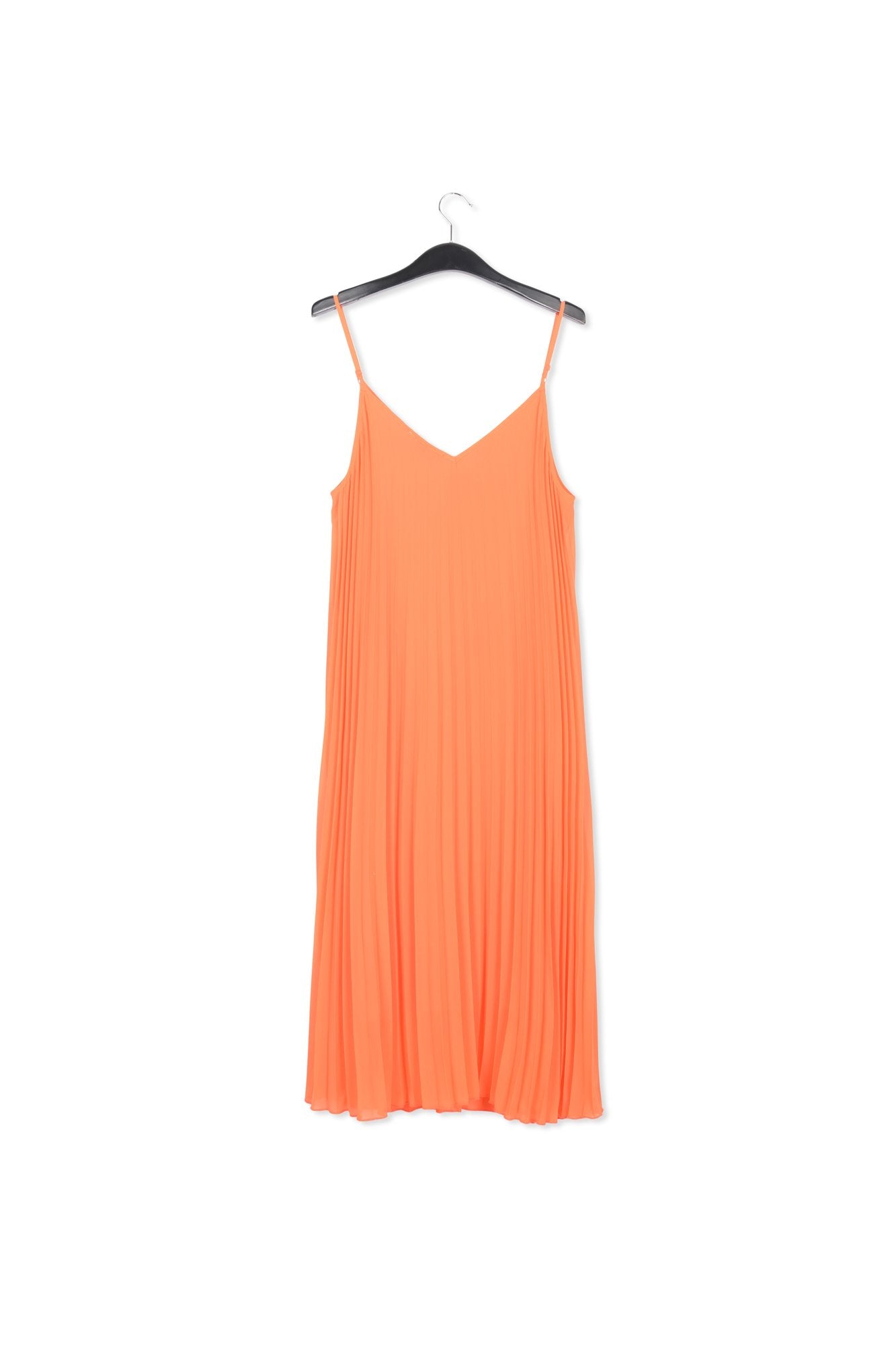 Orange plissé midi-length slip dress RE—SSENTIEL | Essentiel second hand