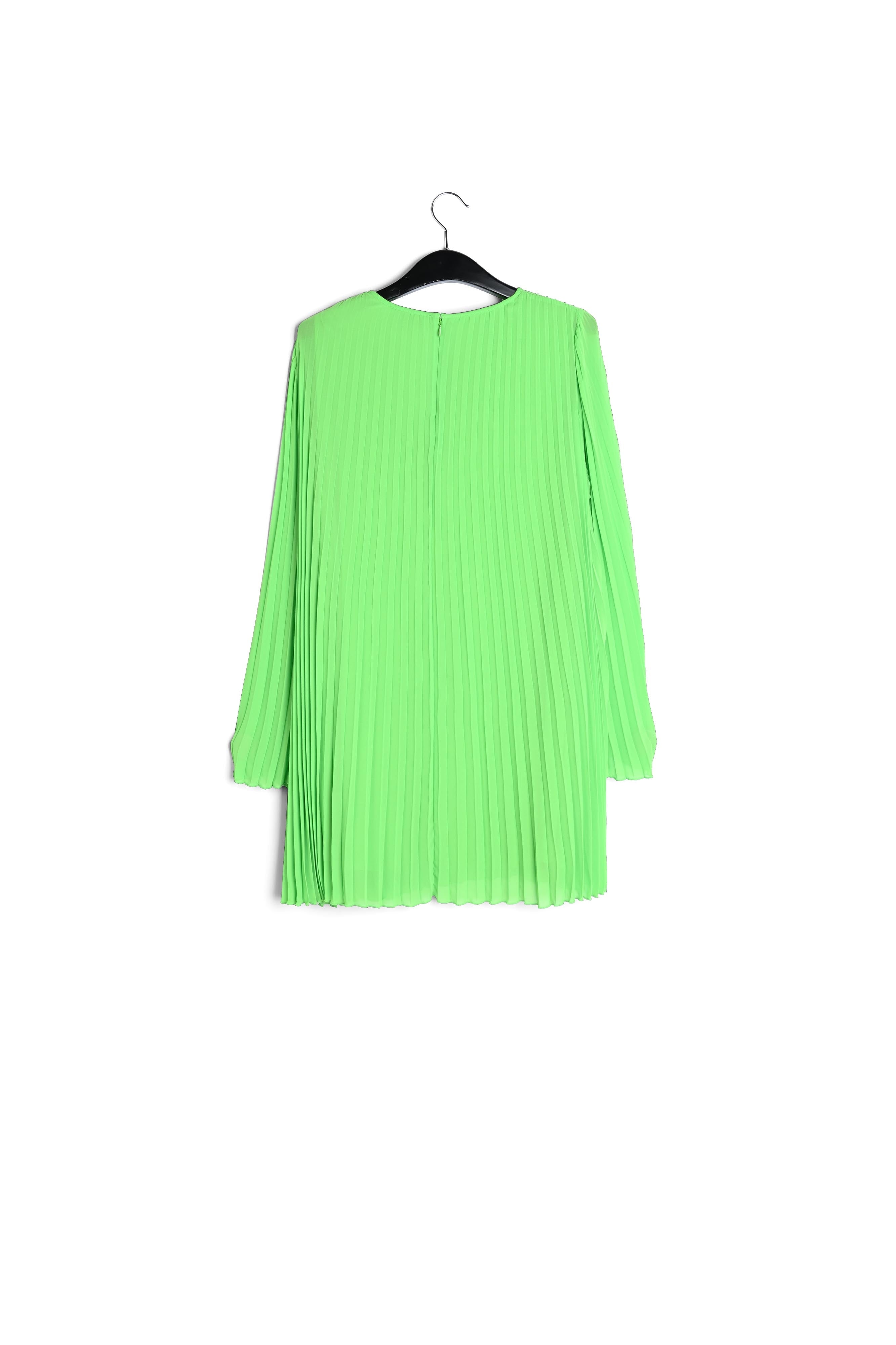 Bright green plissé mini dress RE—SSENTIEL | Essentiel second hand